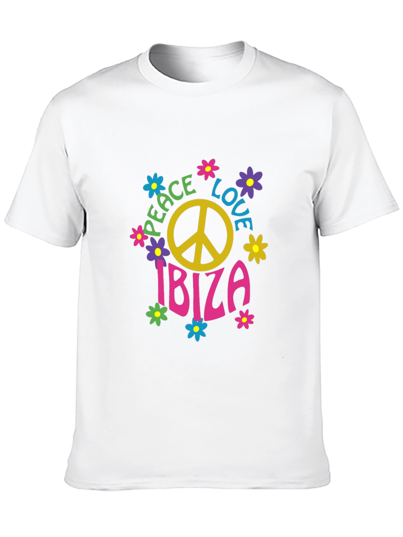 Camiseta Negra Hippie Ibiza Paz y Amor