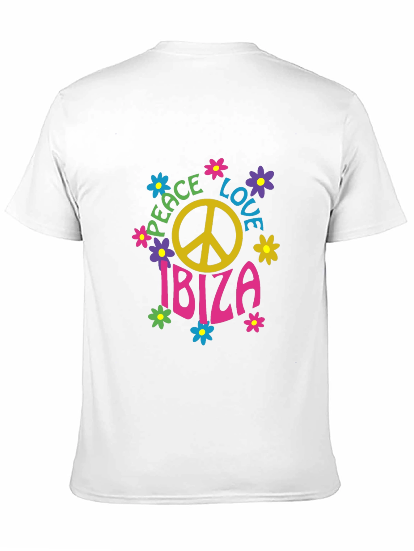 Camiseta Negra Hippie Ibiza Paz y Amor