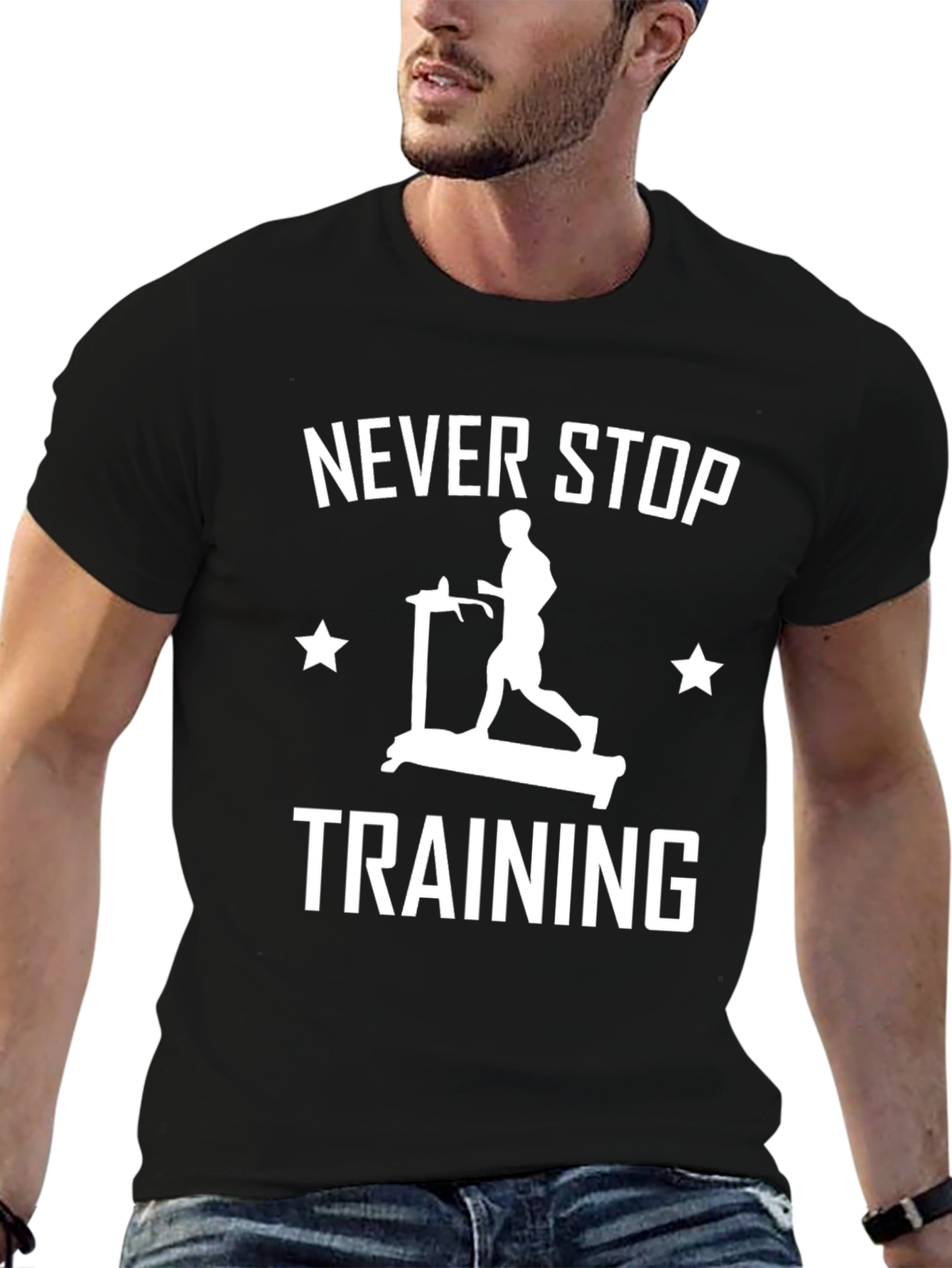 Camiseta Hombre Negra Never Stop Training