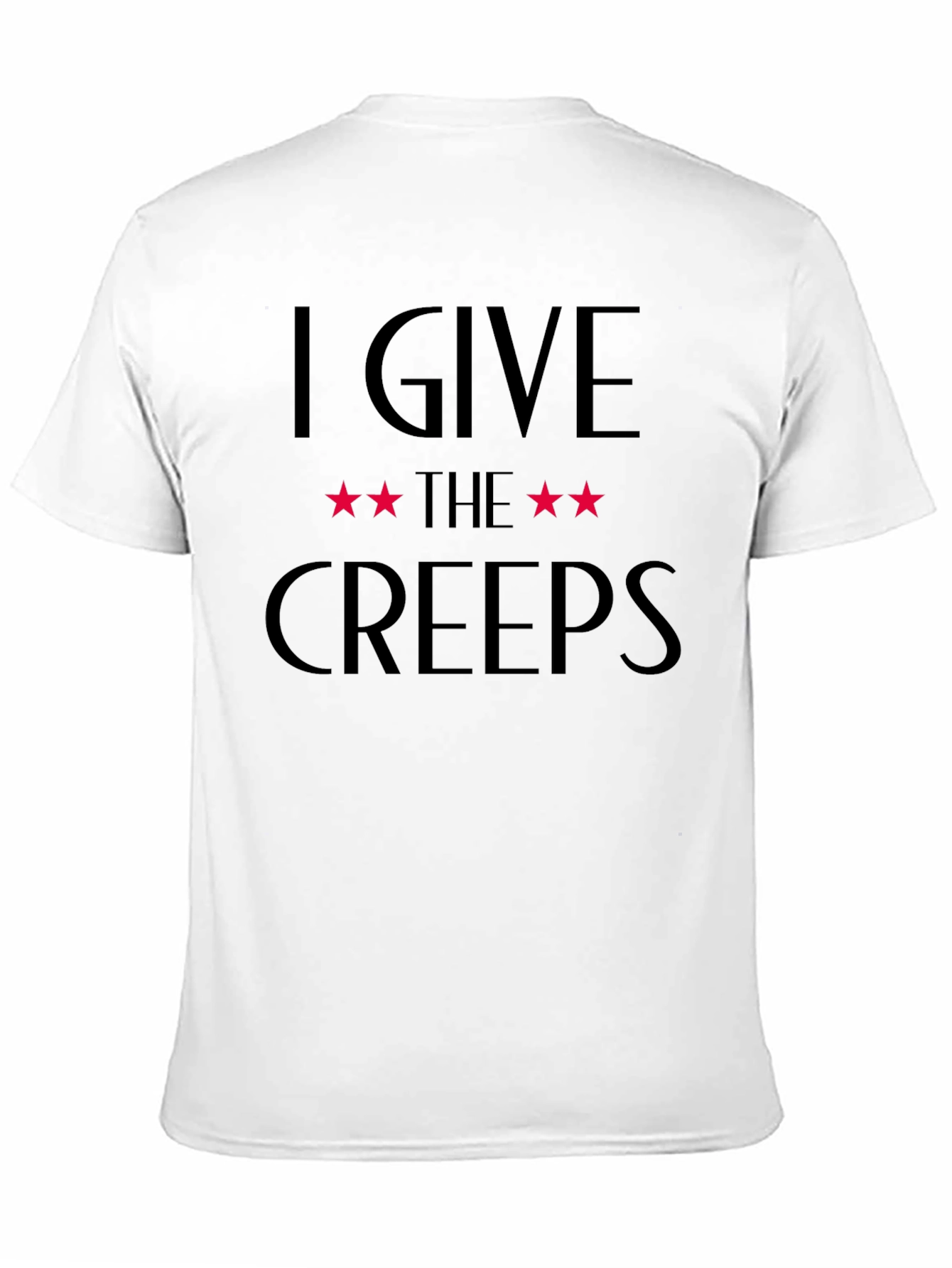 Camiseta Negra: I Give The Creeps Estrellas Rojas