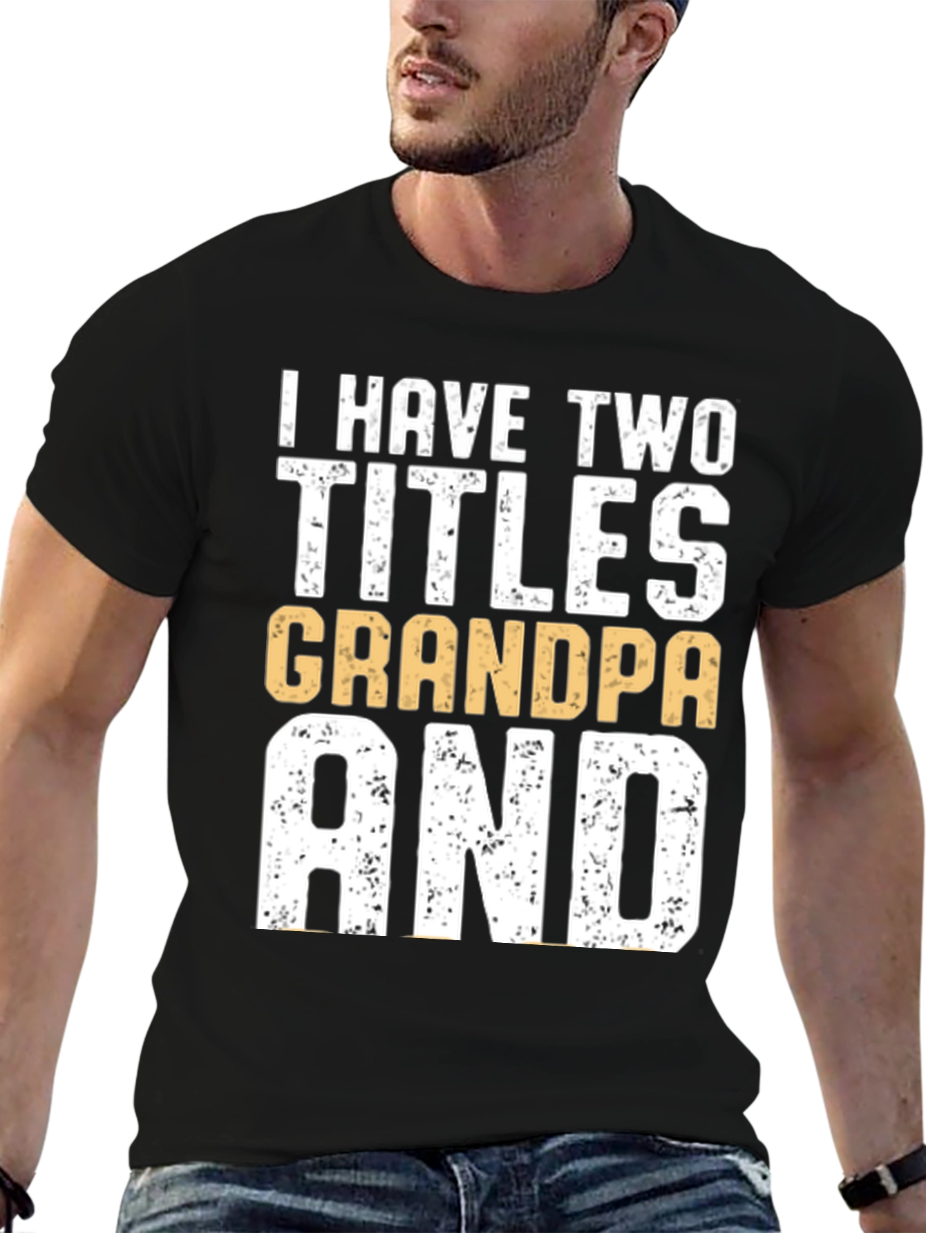 Camiseta Hombre: Dos Títulos Abuelo y Papá