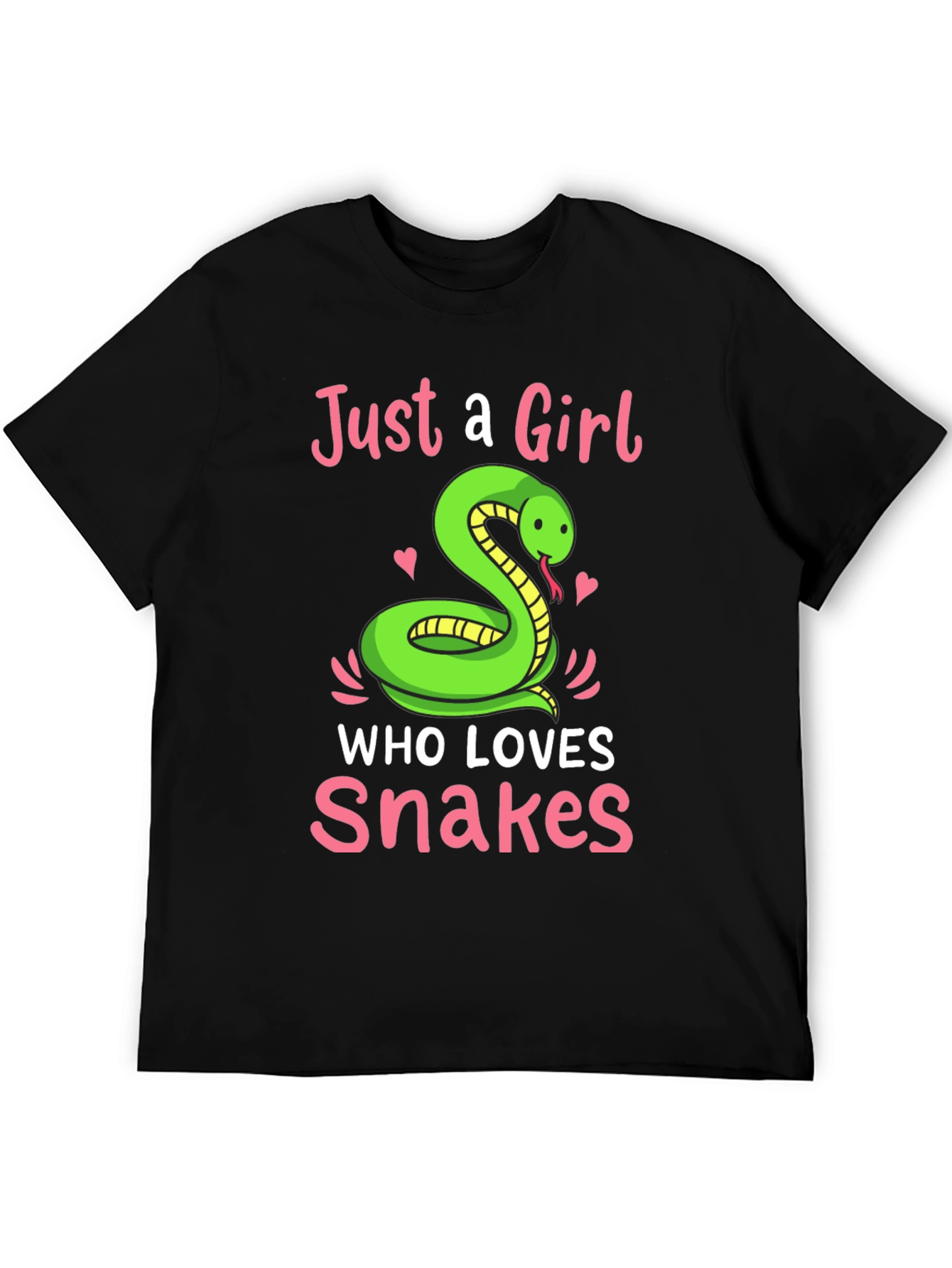 Camiseta Negra Just a Girl Who Loves Snakes
