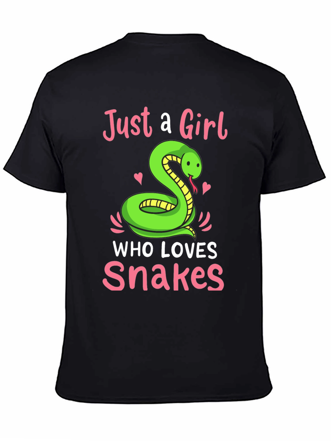 Camiseta Negra Just a Girl Who Loves Snakes