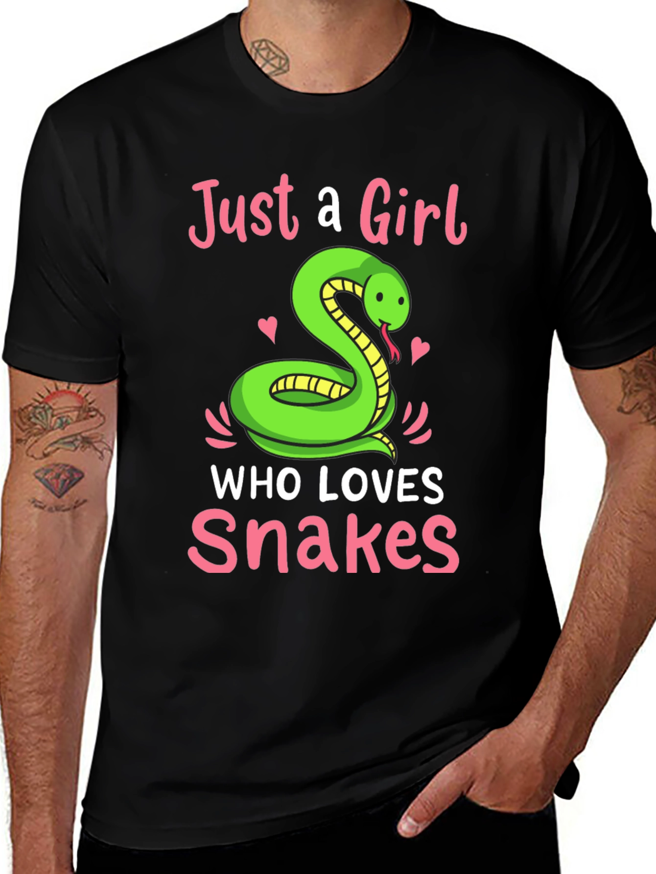 Camiseta Negra Just a Girl Who Loves Snakes
