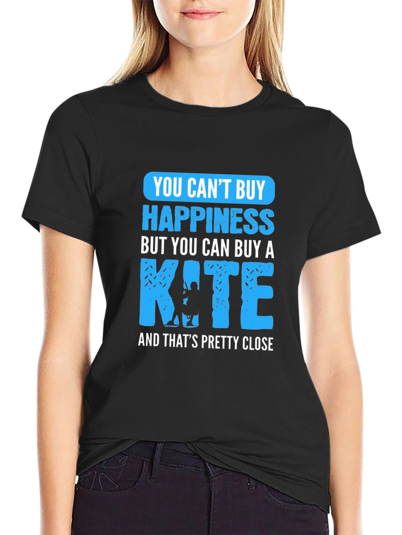 Camiseta Negra - Felicidad y Cometas