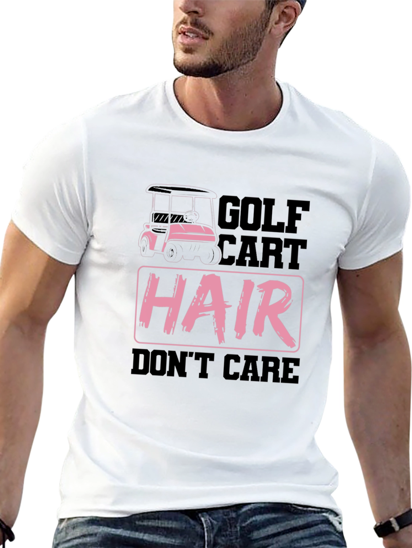 Camiseta Golf Cart Hair Dont Care