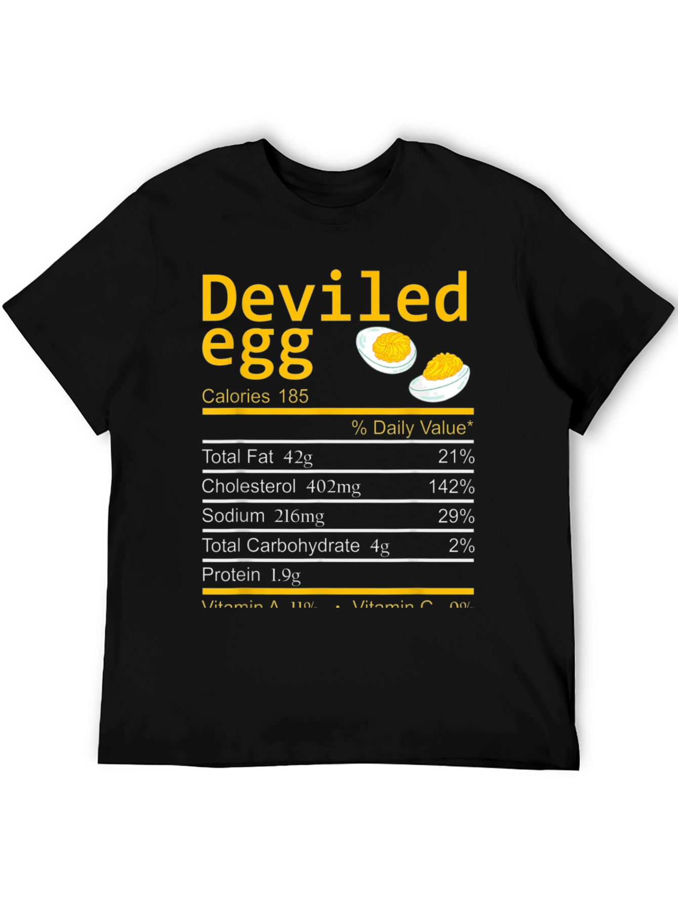 Camiseta Negra con Diseño de Huevo Endiablado