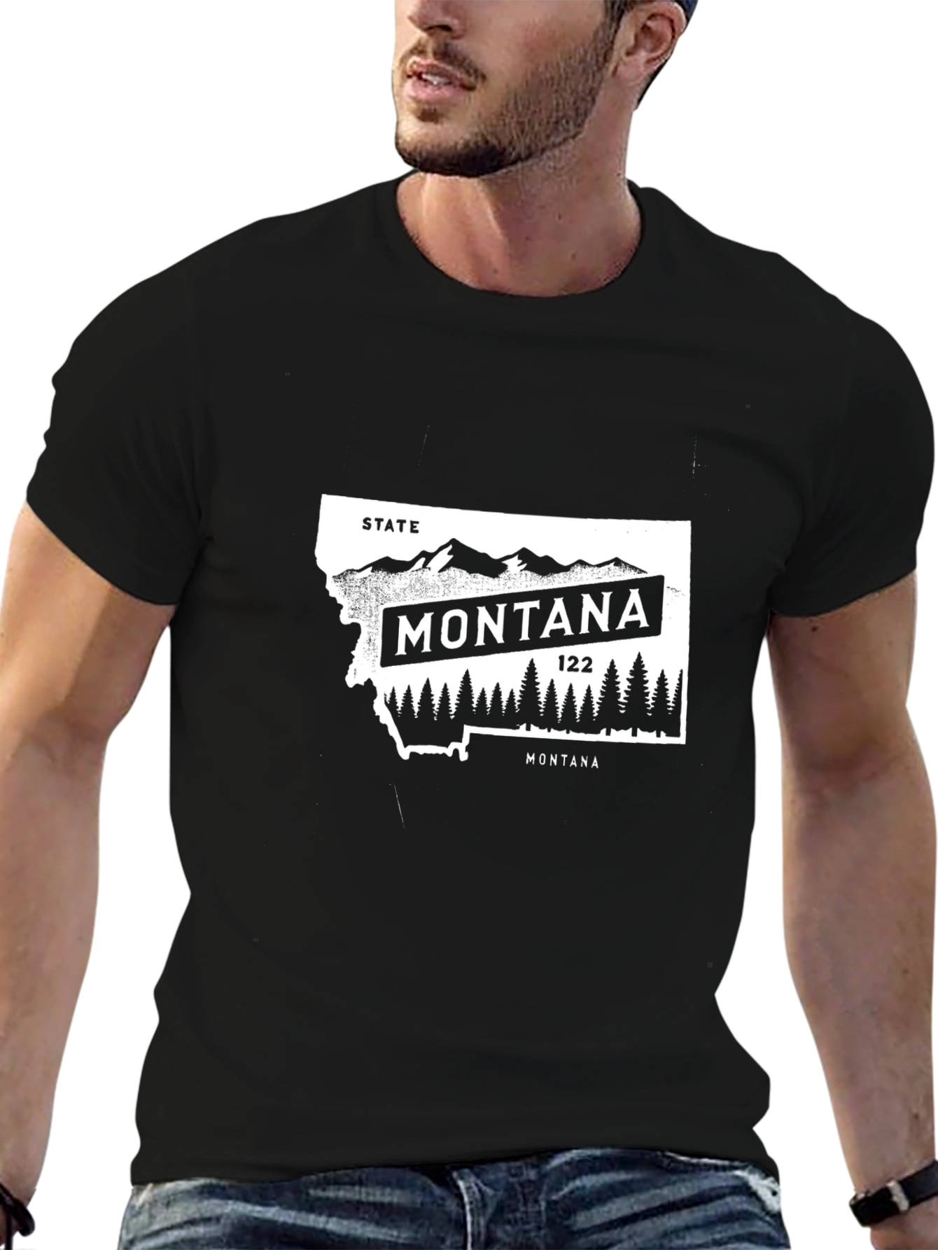 Camiseta Negra Montana State Unisex