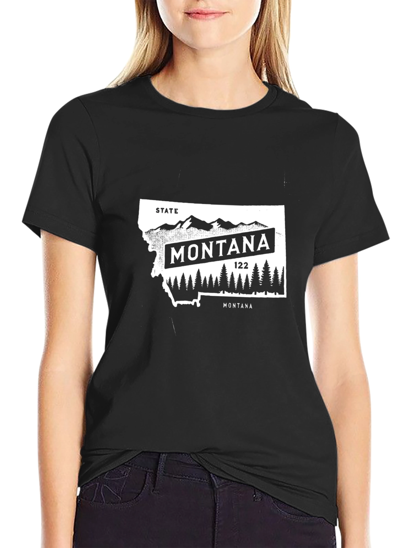 Camiseta Negra Montana State Unisex