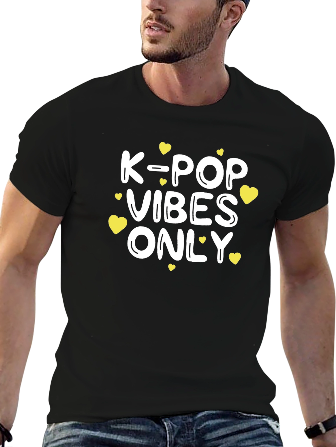 Camiseta Negra K-Pop Vibes Only