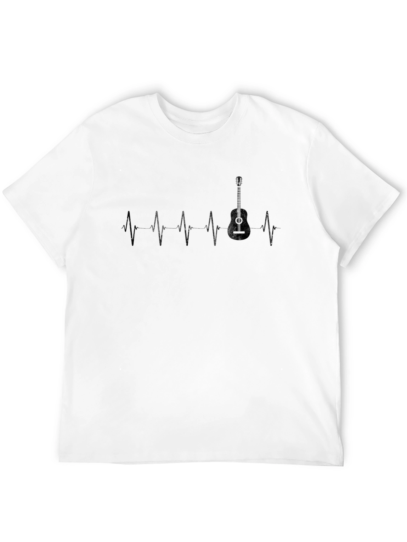 Camiseta Negra Ritmo Cardíaco de Guitarra