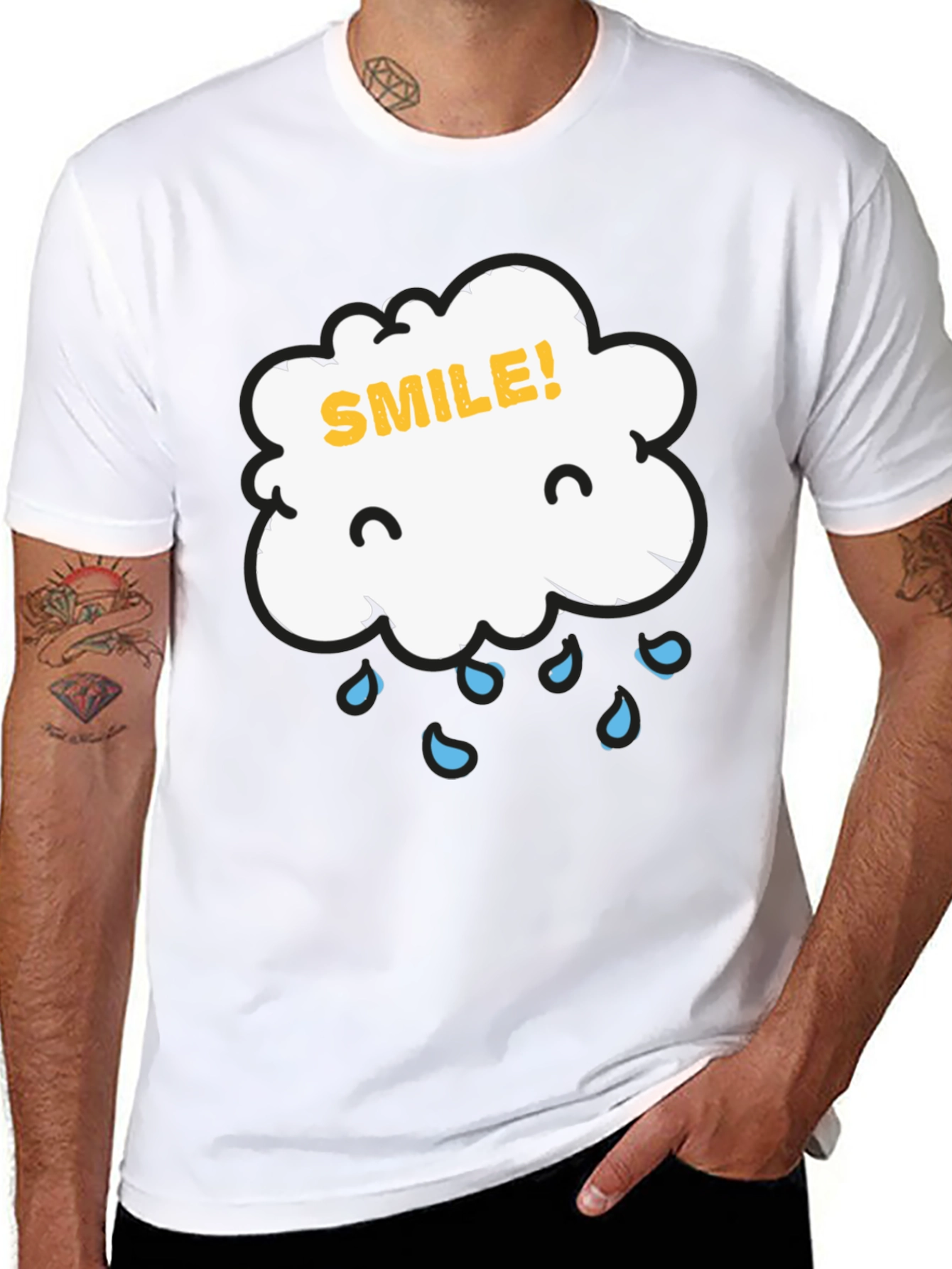Camiseta Negra Nube Sonriente