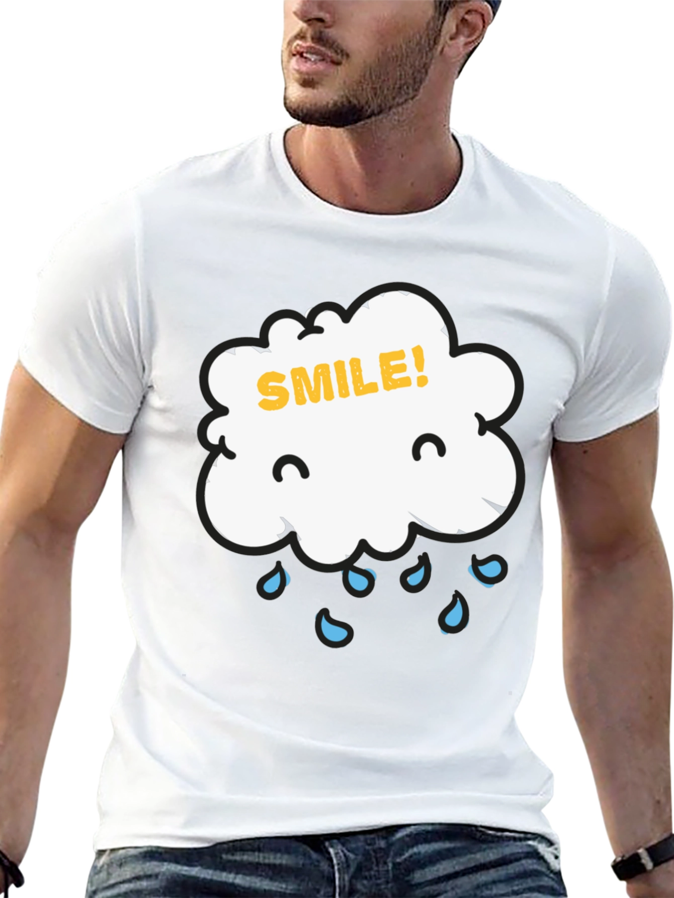 Camiseta Negra Nube Sonriente