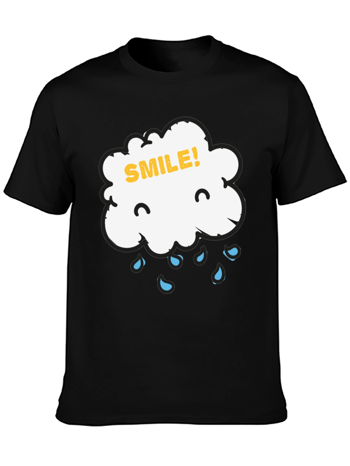 Camiseta Negra Nube Sonriente