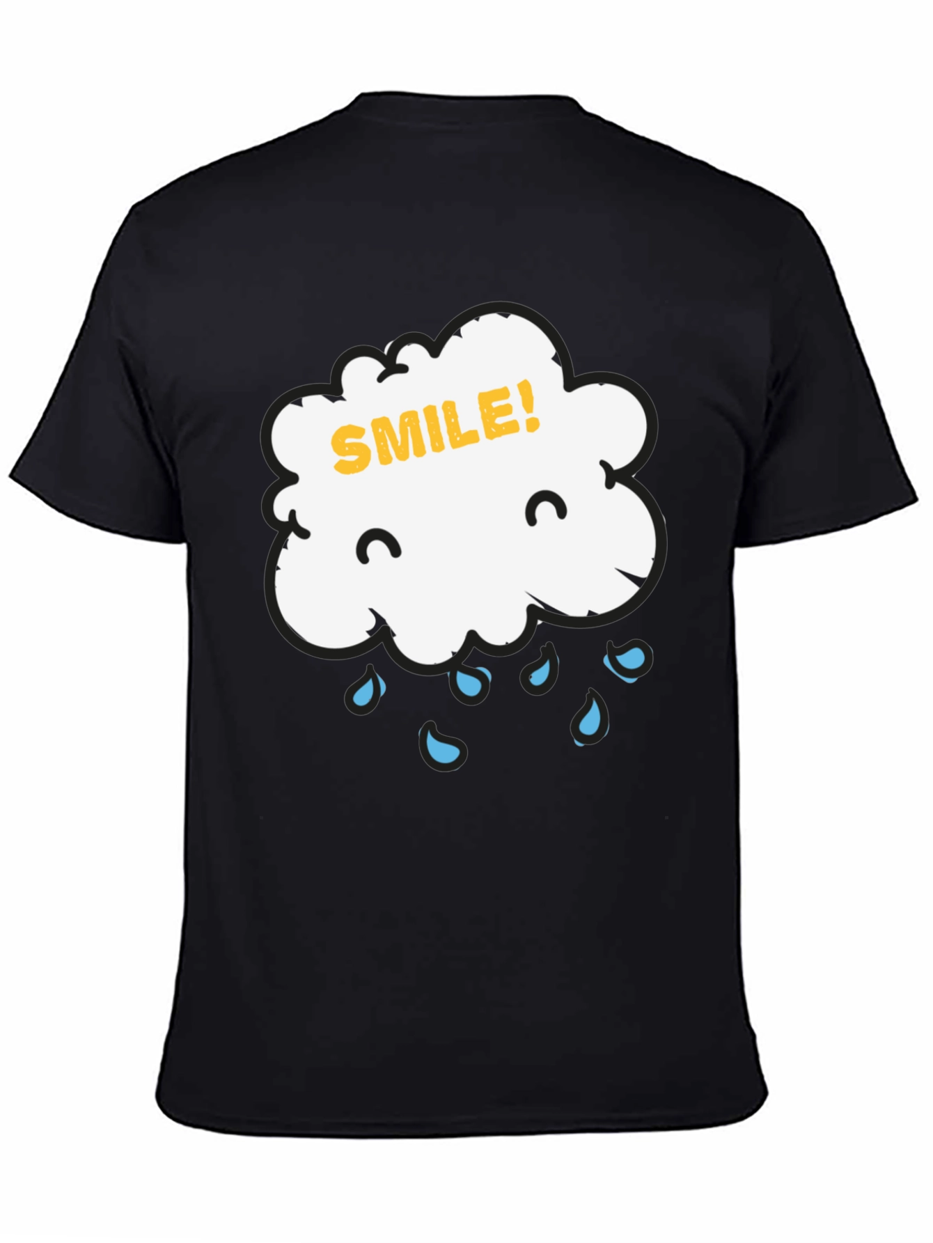 Camiseta Negra Nube Sonriente