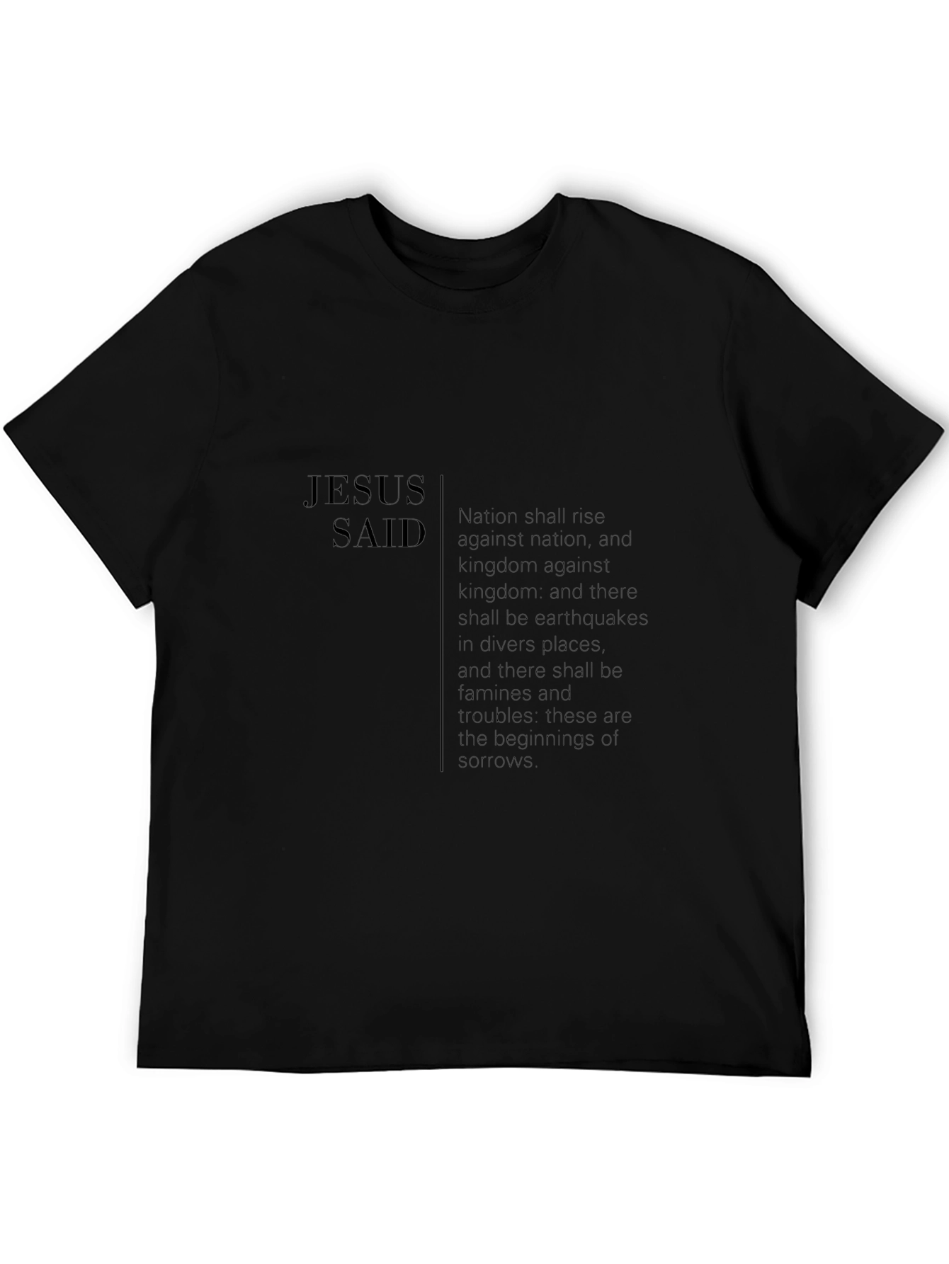 Camiseta Negra: Jesús Dijo - Profecía Bíblica
