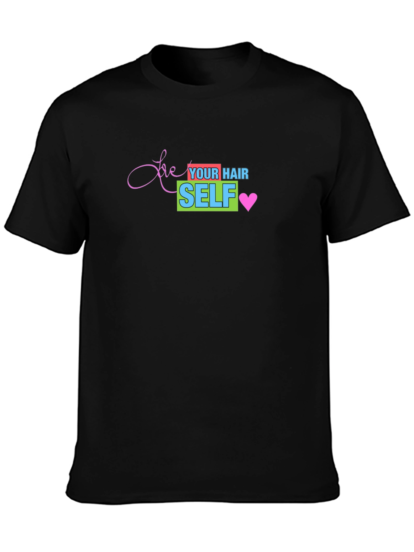 Camiseta Negra Love Your Hair Self