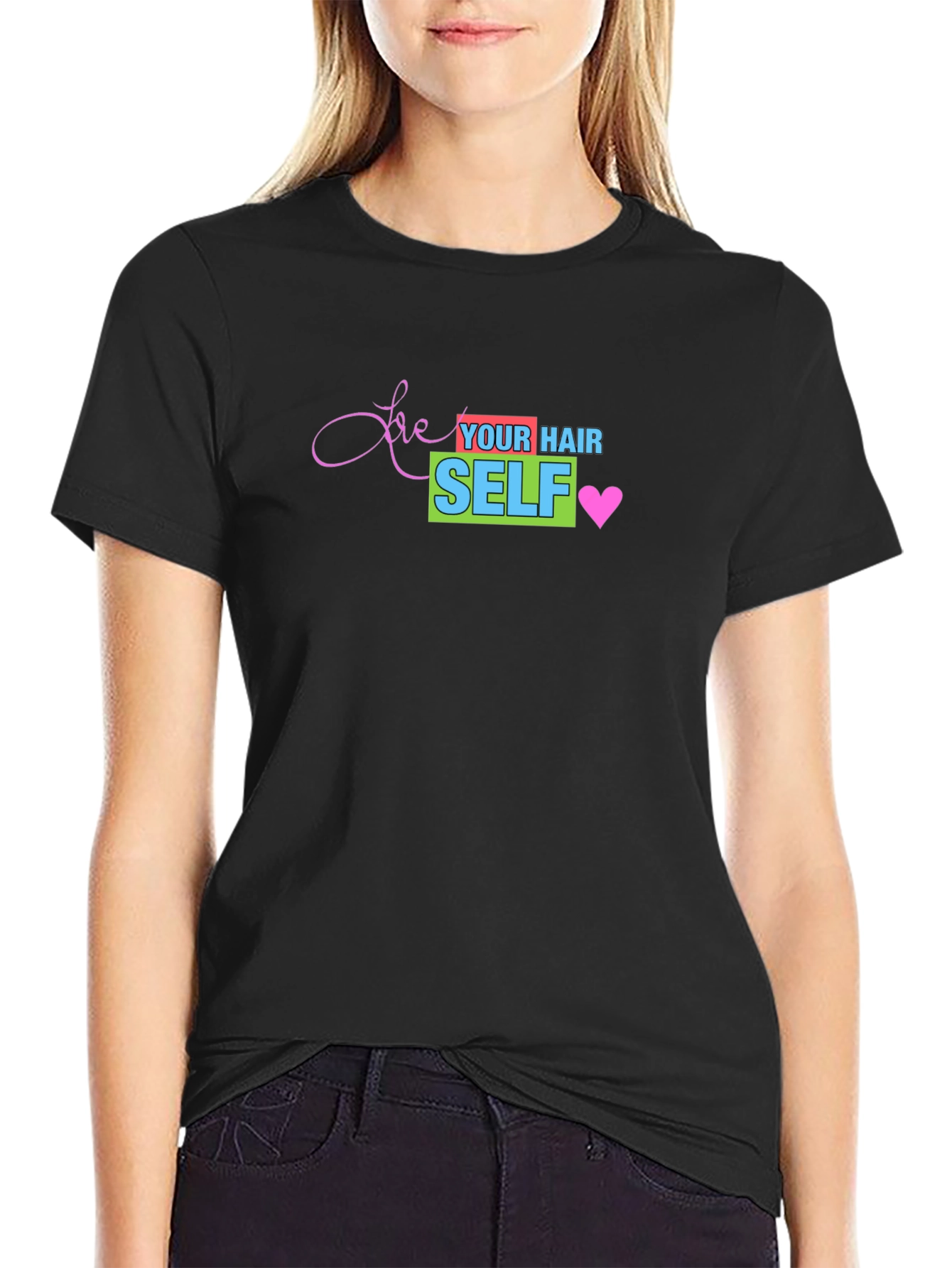 Camiseta Negra Love Your Hair Self