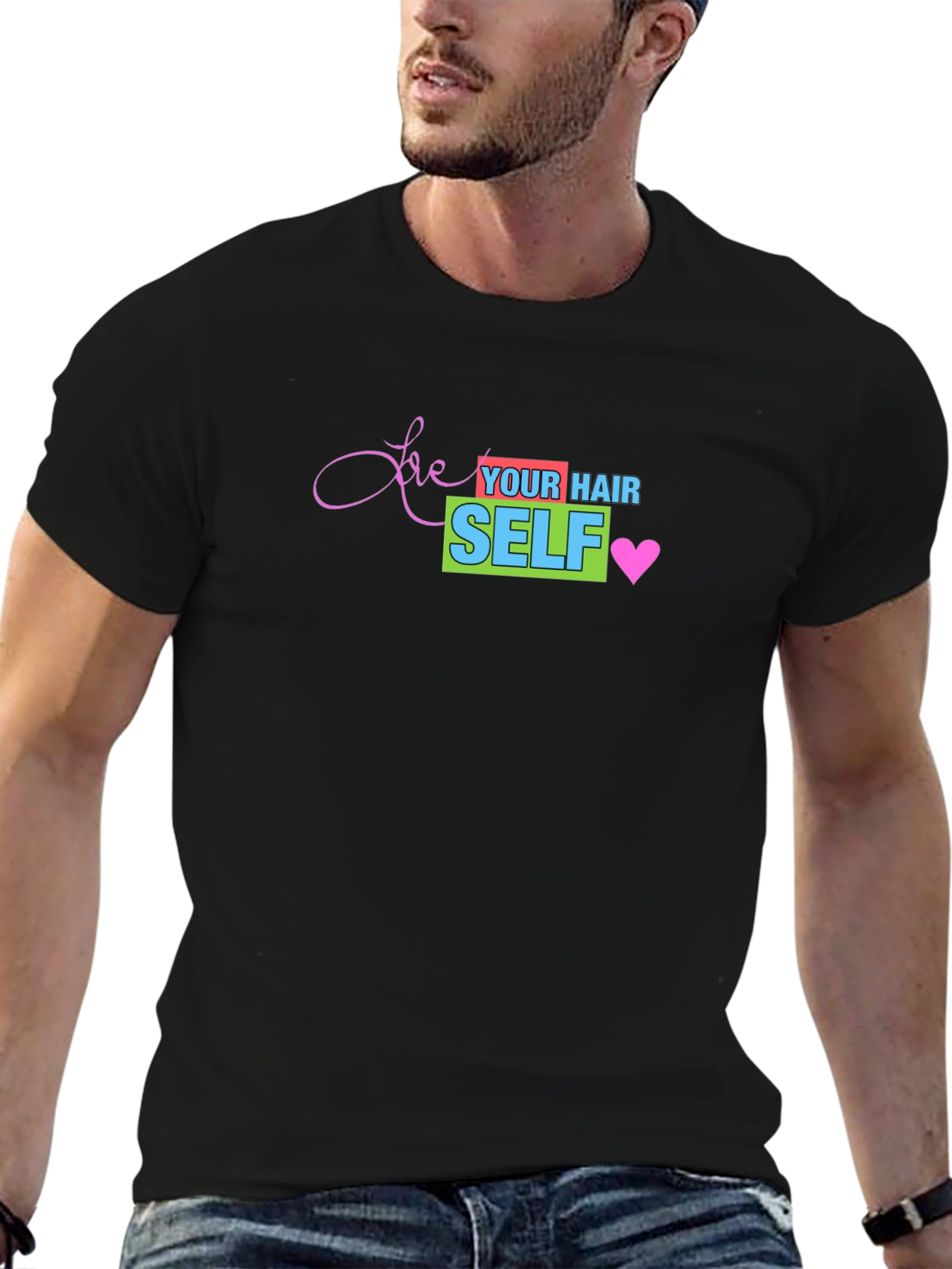 Camiseta Negra Love Your Hair Self