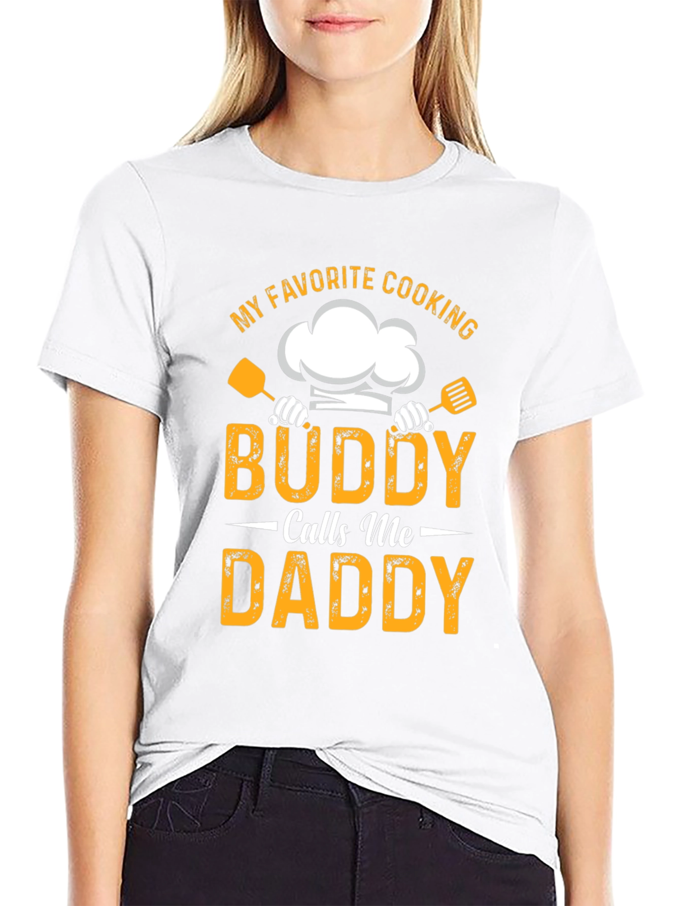 Camiseta Negra Mi Buddy Cocinero Me Dice Papá