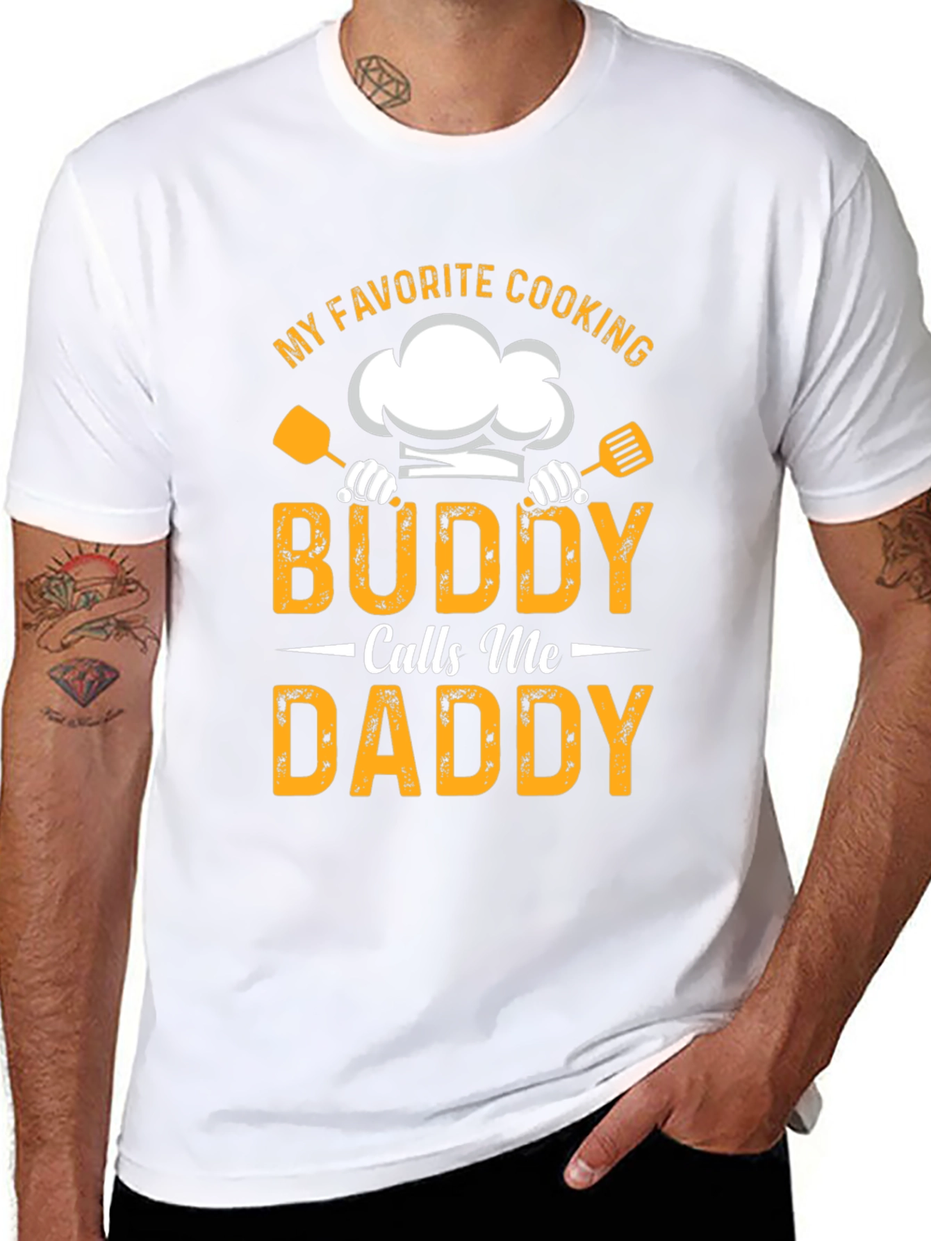 Camiseta Negra Mi Buddy Cocinero Me Dice Papá