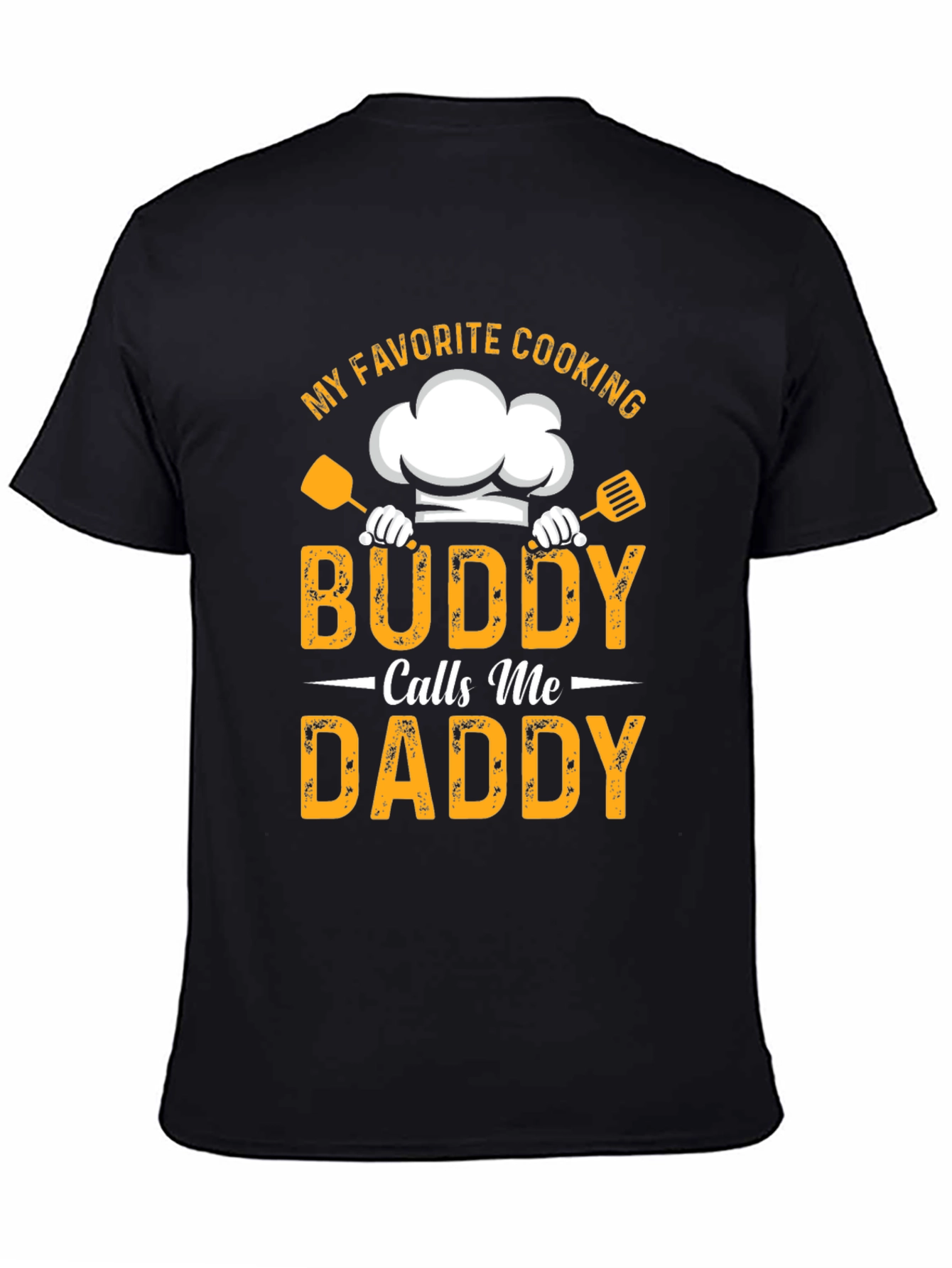 Camiseta Negra Mi Buddy Cocinero Me Dice Papá