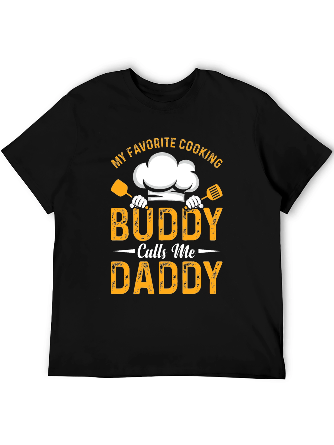 Camiseta Negra Mi Buddy Cocinero Me Dice Papá