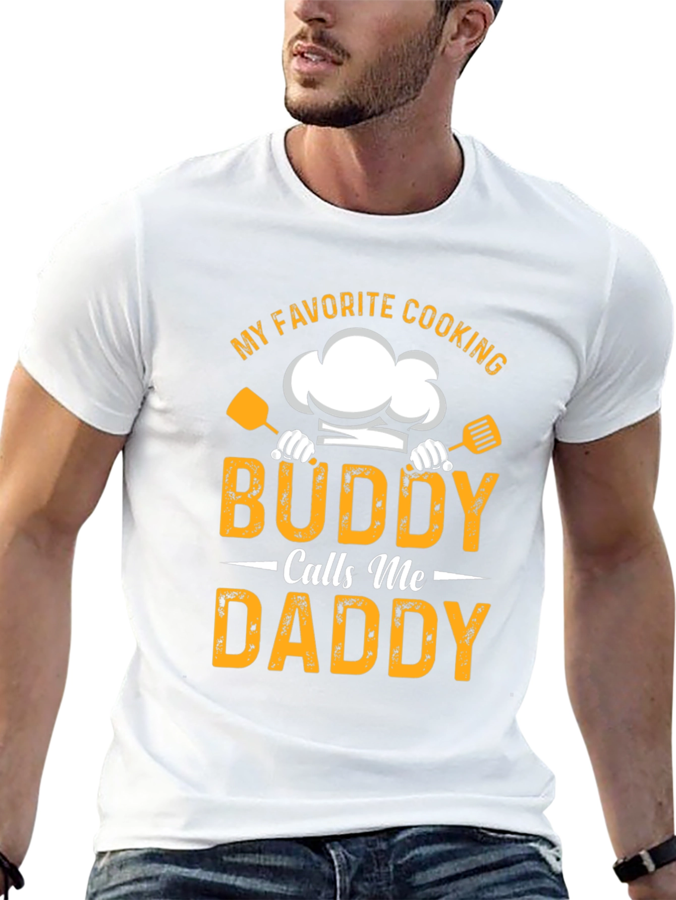 Camiseta Negra Mi Buddy Cocinero Me Dice Papá