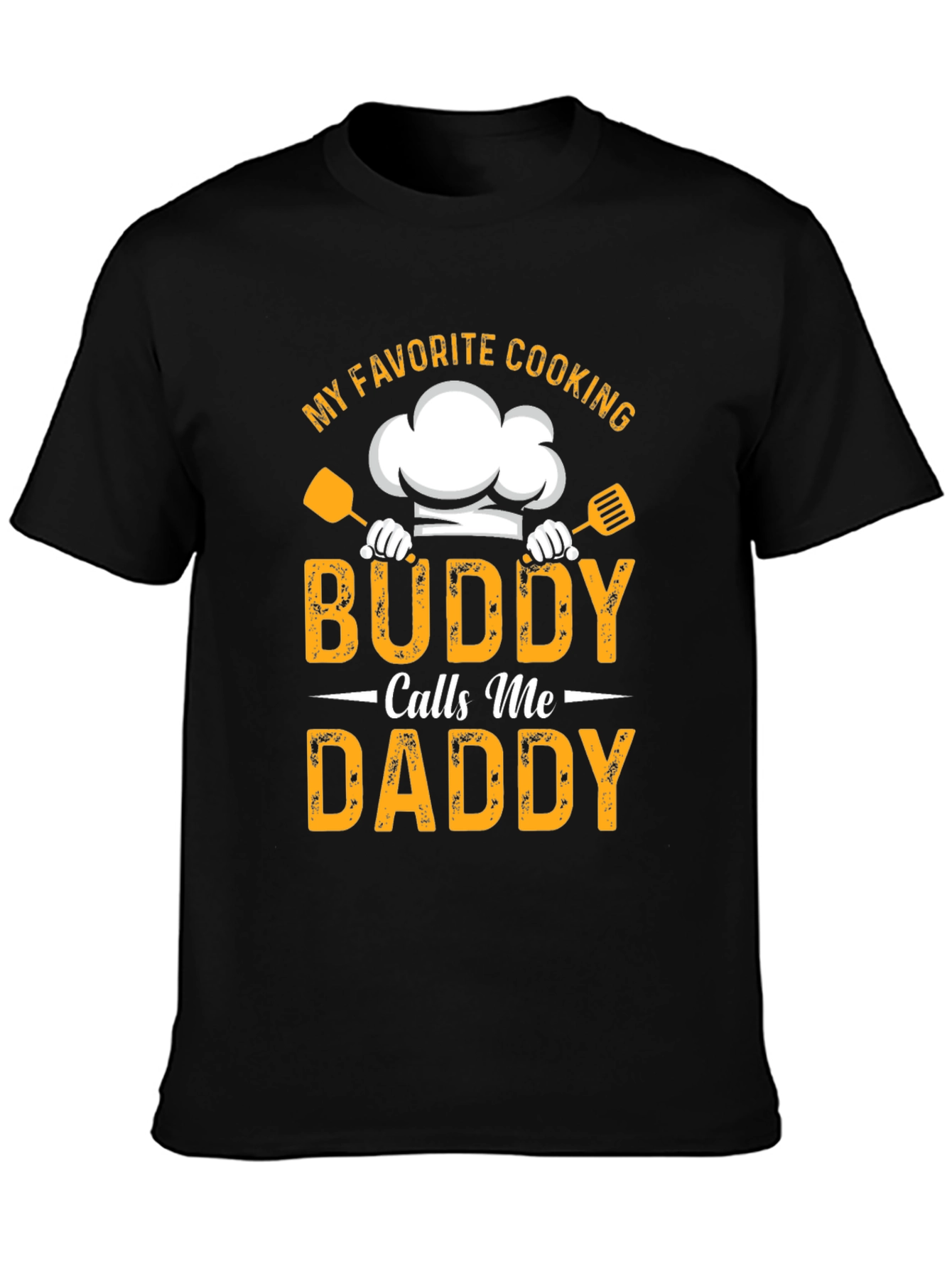 Camiseta Negra Mi Buddy Cocinero Me Dice Papá