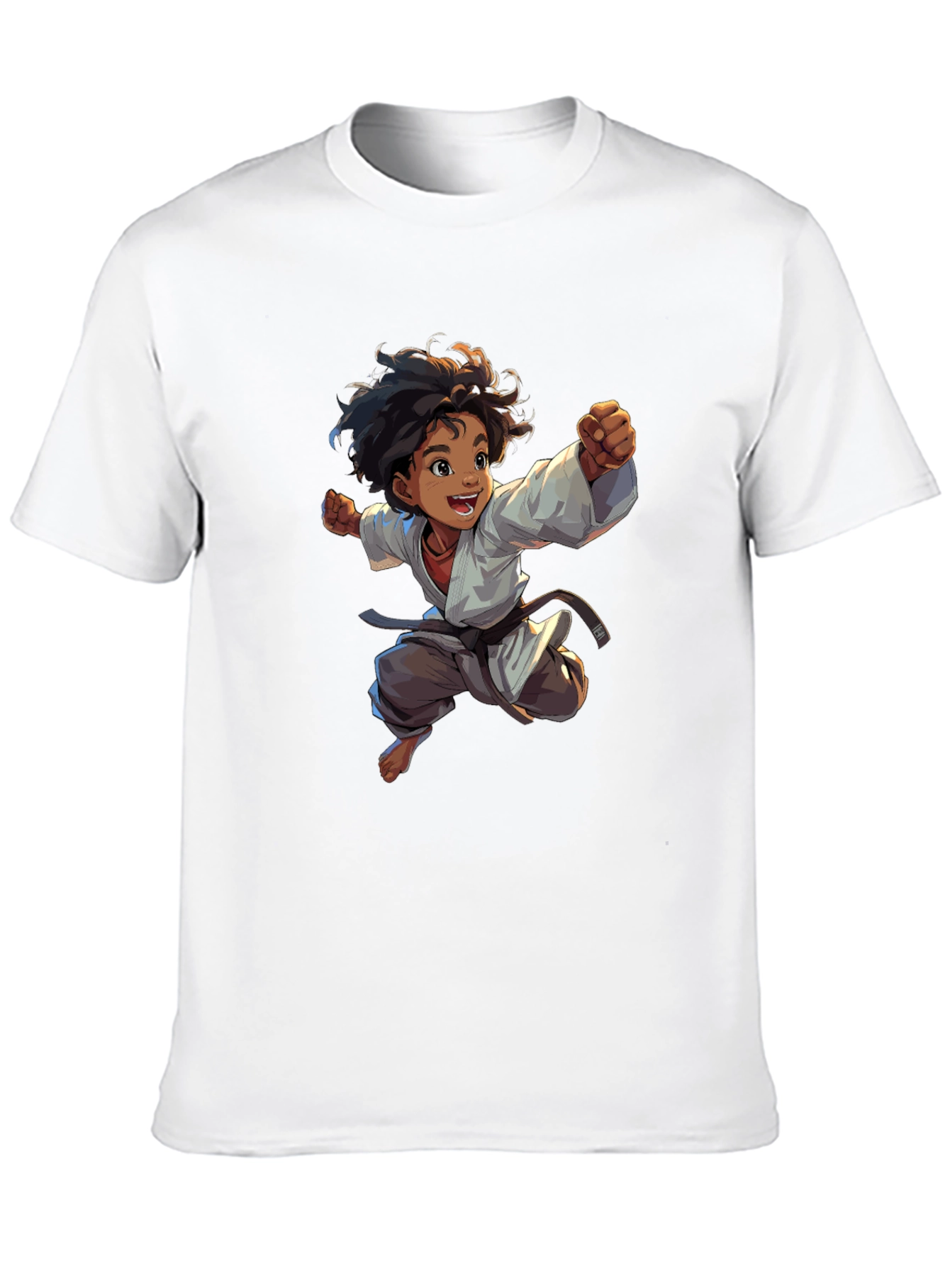 Camiseta Negra con Diseño de Karate Infantil