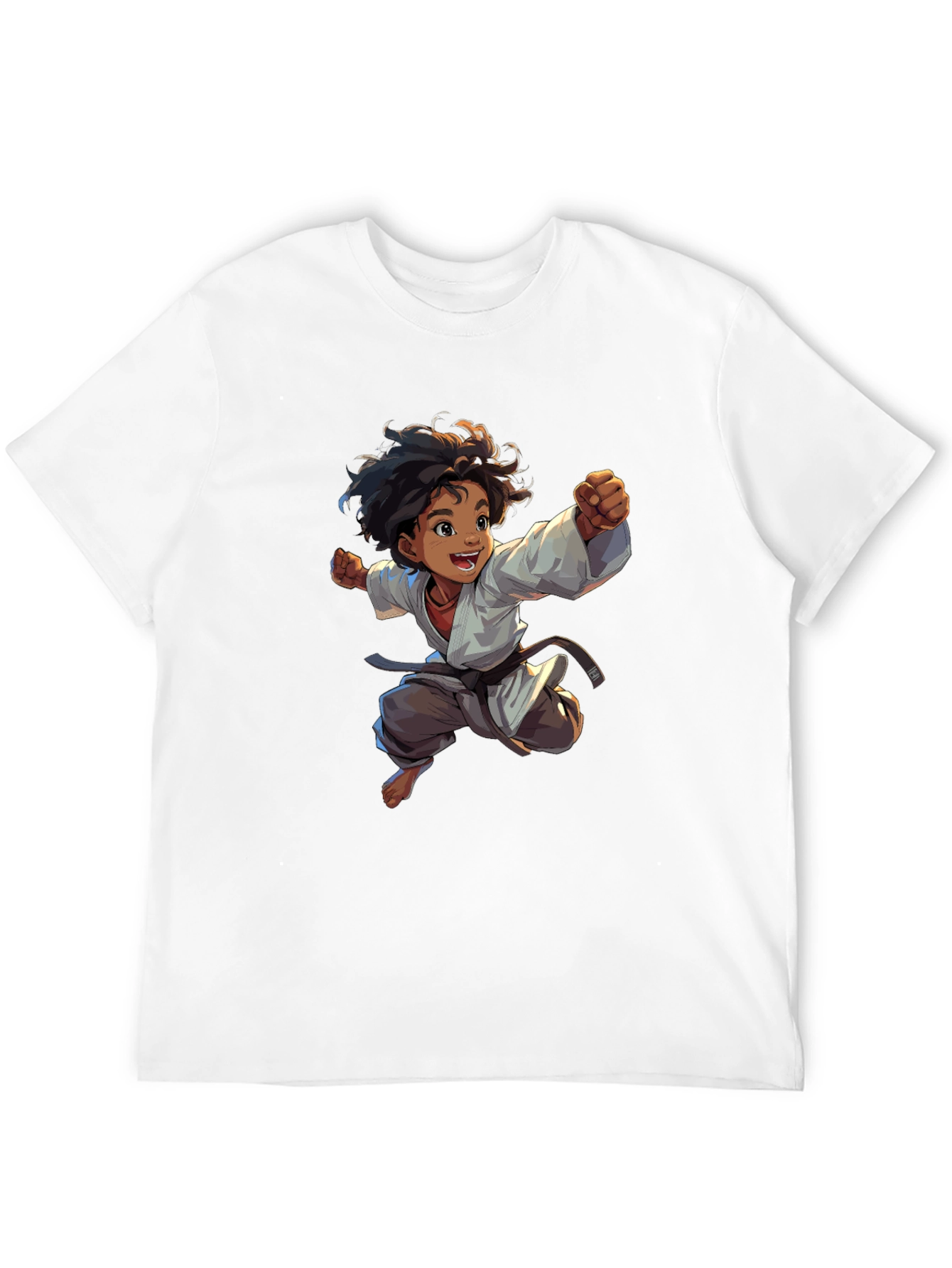 Camiseta Negra con Diseño de Karate Infantil