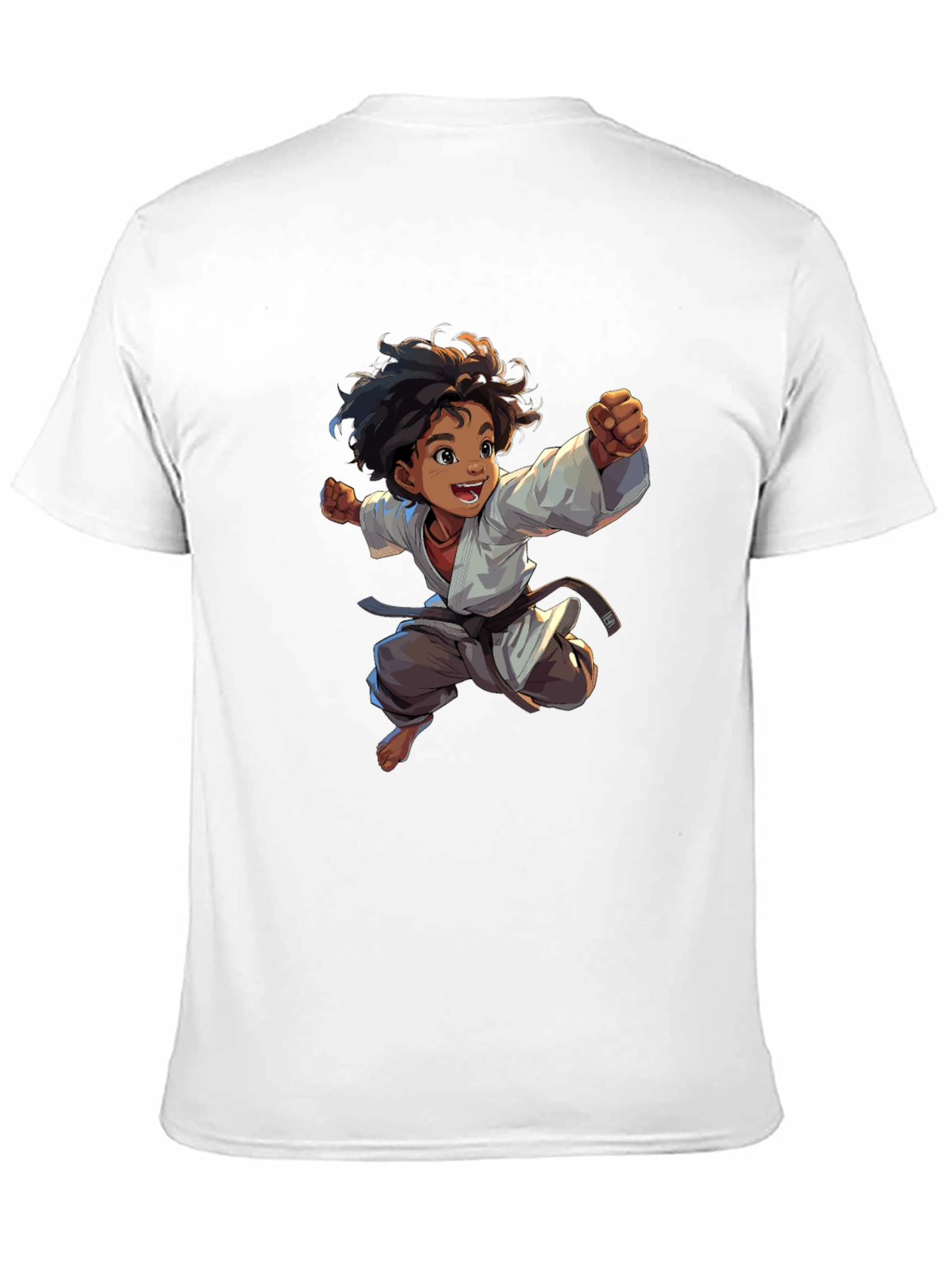 Camiseta Negra con Diseño de Karate Infantil