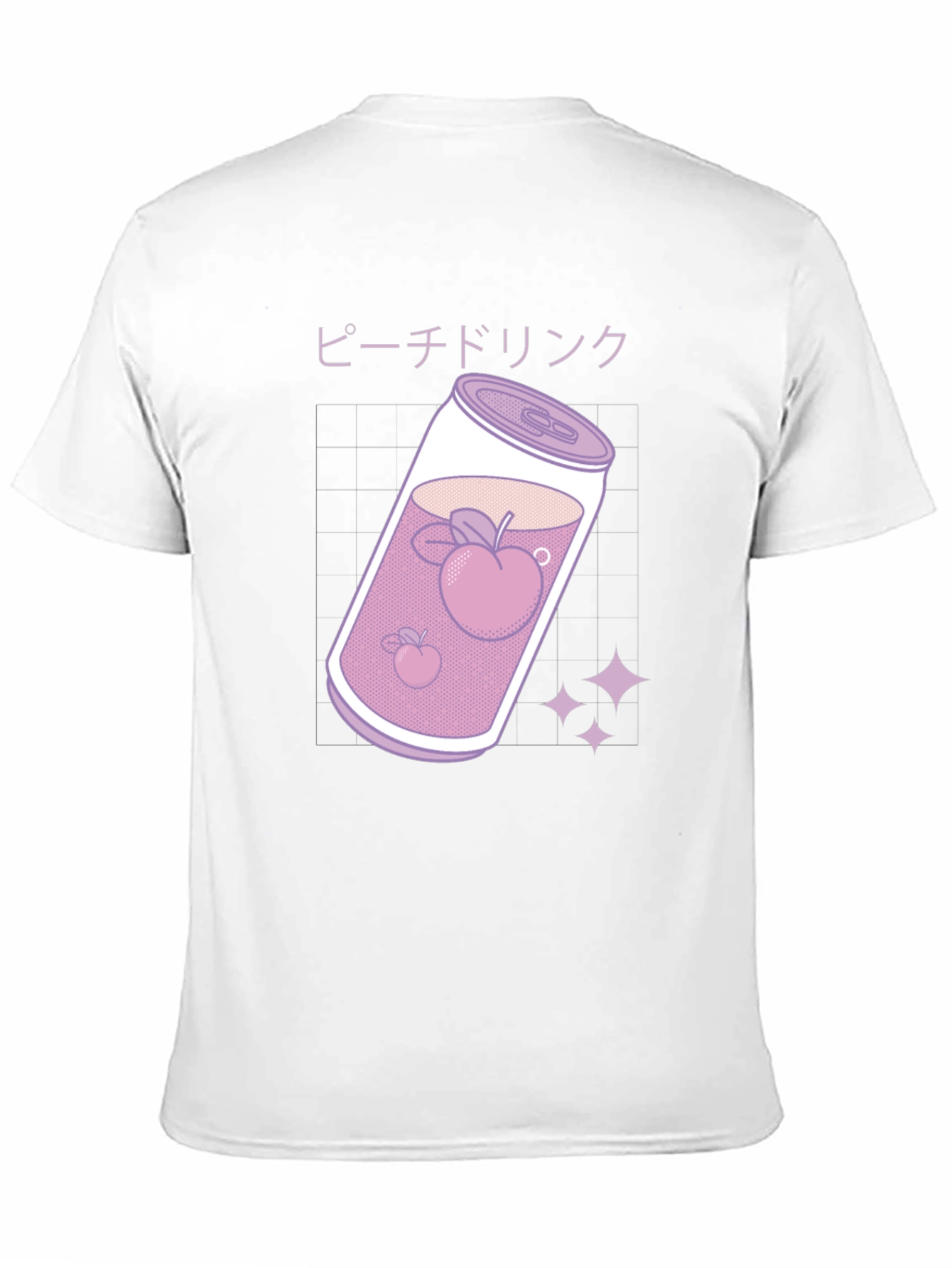 Camiseta Negra con Diseño Bebida de Melocotón