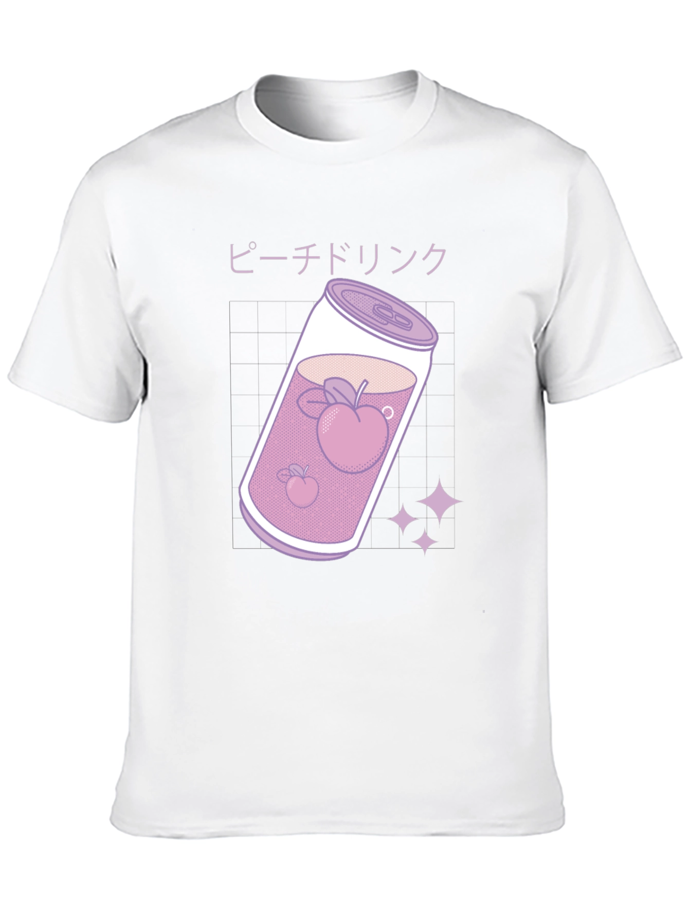 Camiseta Negra con Diseño Bebida de Melocotón