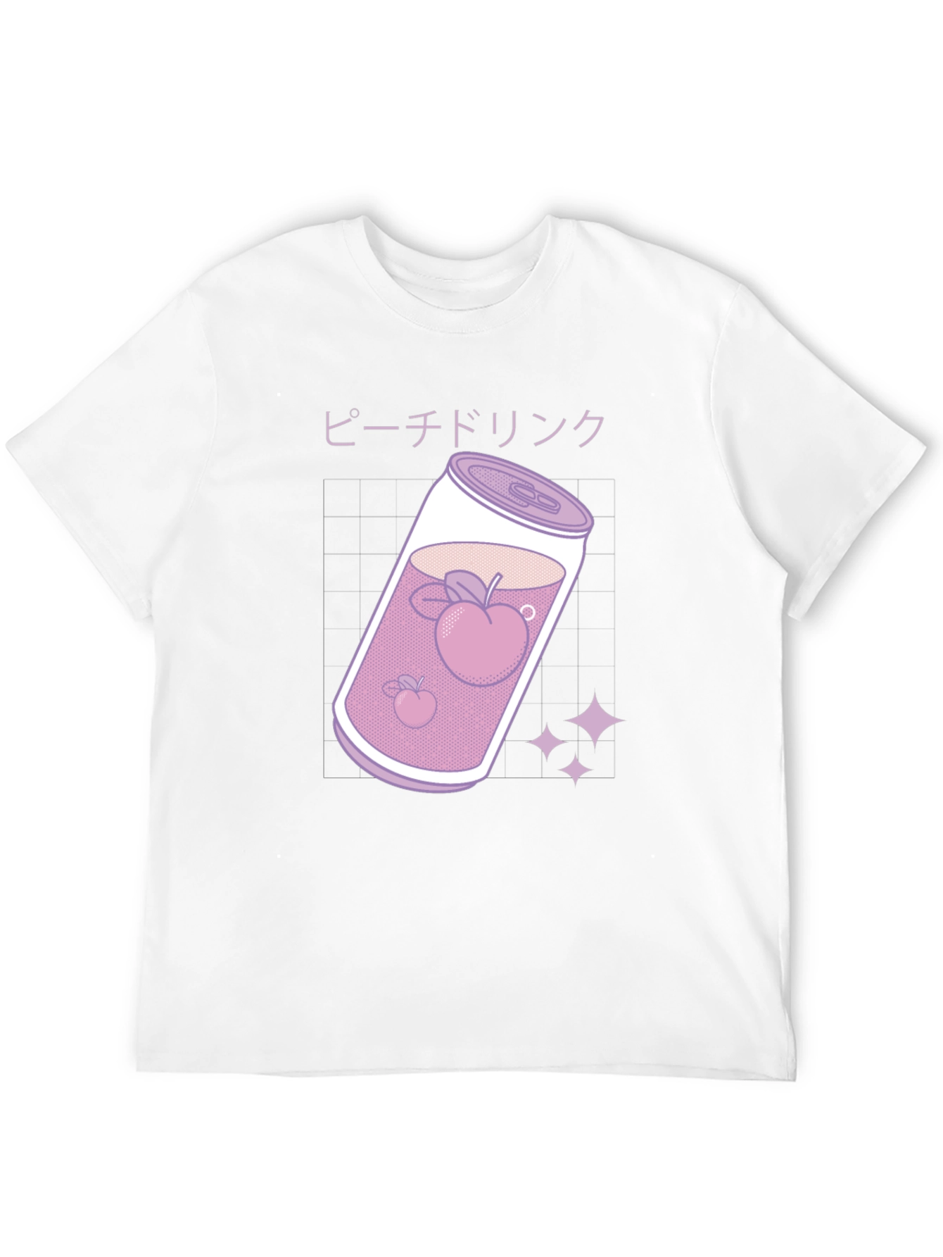 Camiseta Negra con Diseño Bebida de Melocotón