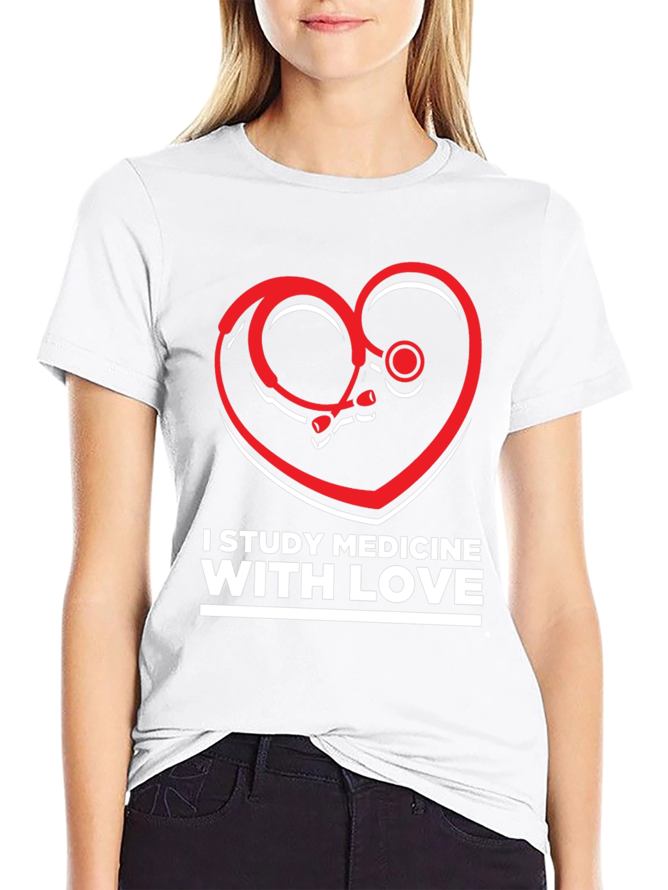 Camiseta Negra I Study Medicine With Love