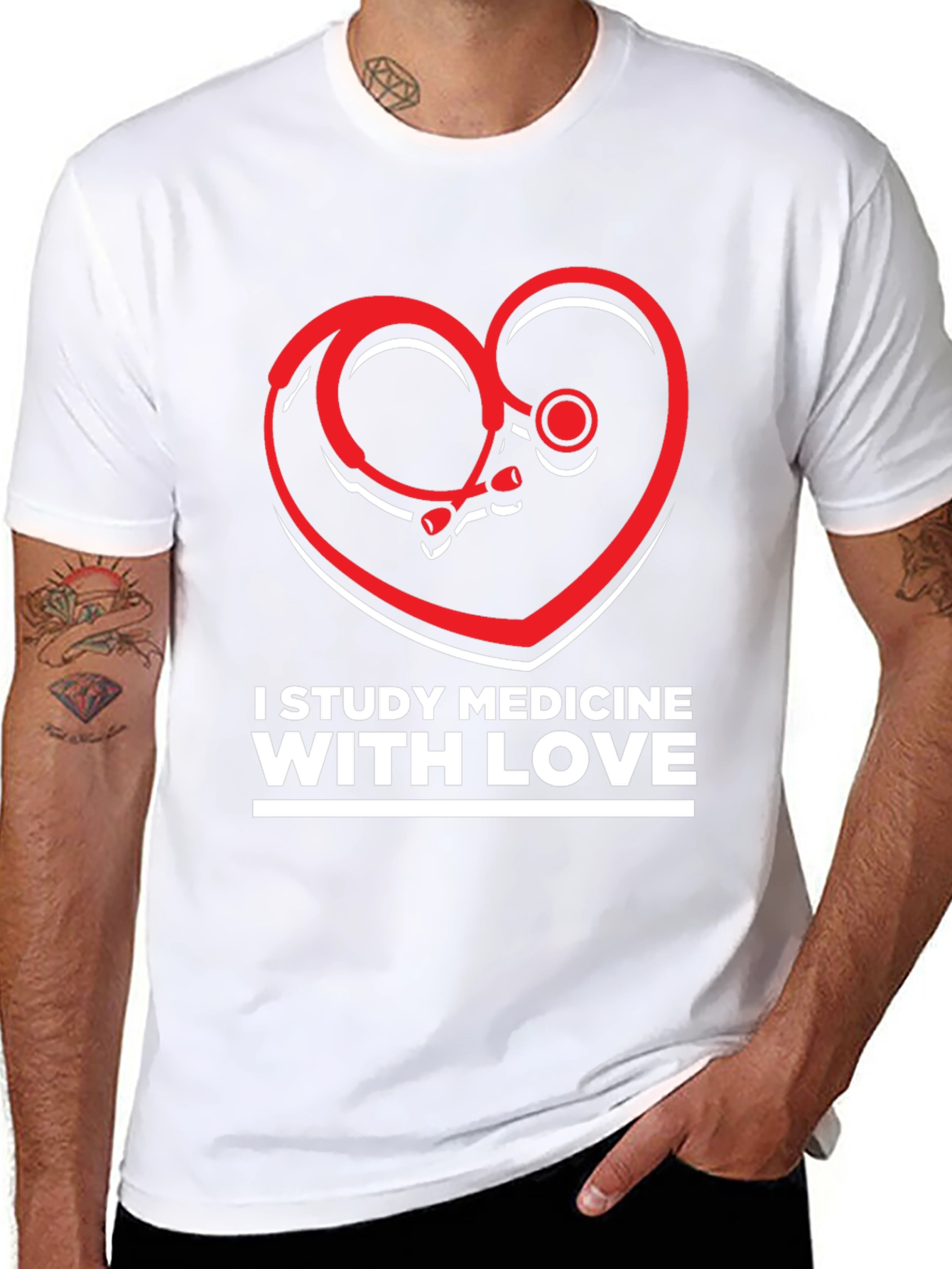 Camiseta Negra I Study Medicine With Love