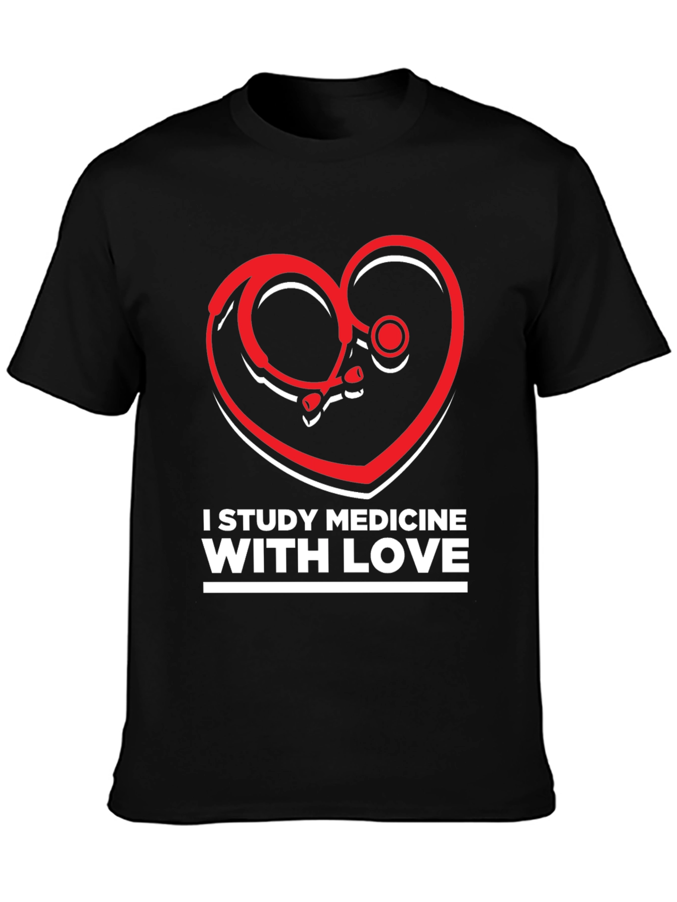 Camiseta Negra I Study Medicine With Love