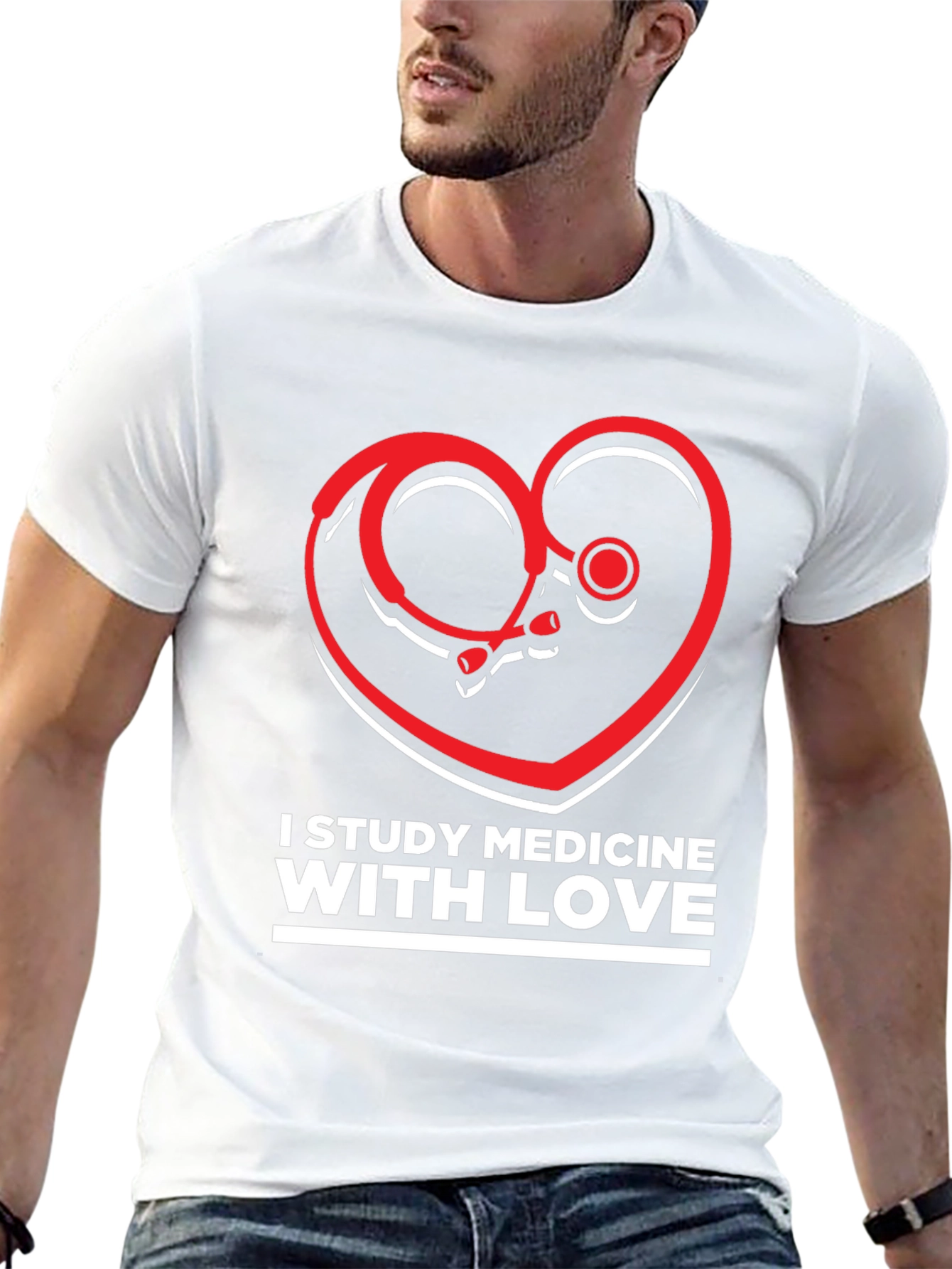 Camiseta Negra I Study Medicine With Love