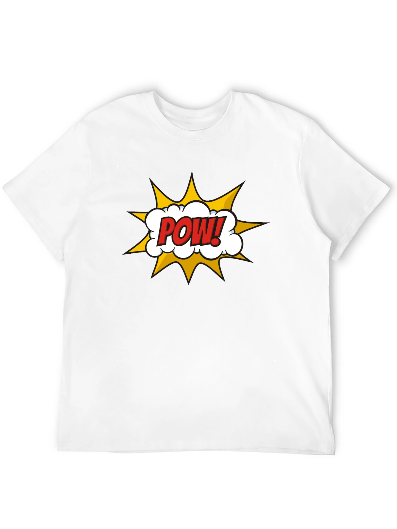 Camiseta Negra Hombre Diseño Comic ¡POW!