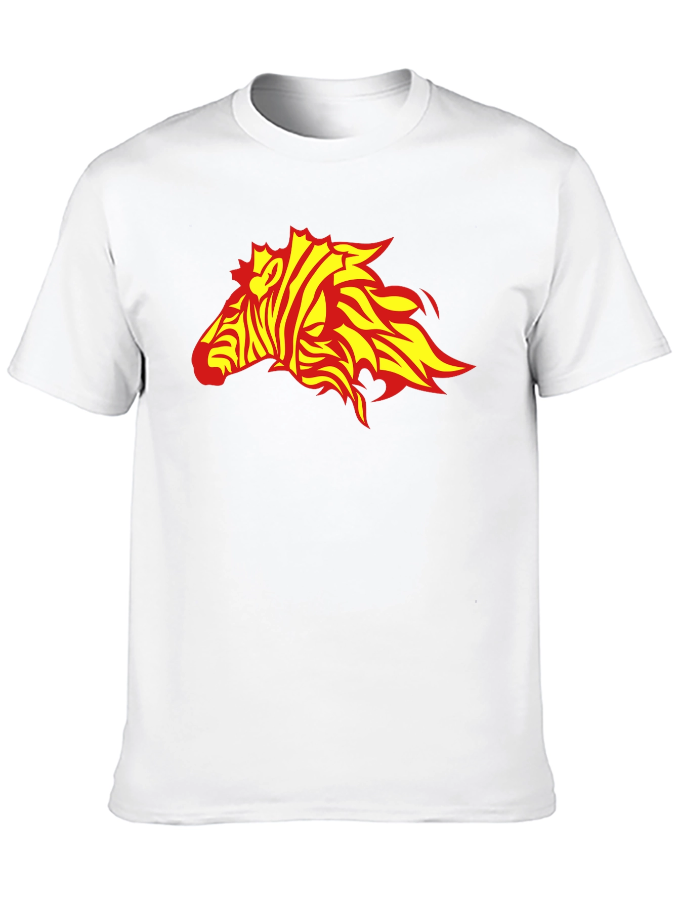 Camiseta Negra con Diseño de Cebra de Fuego
