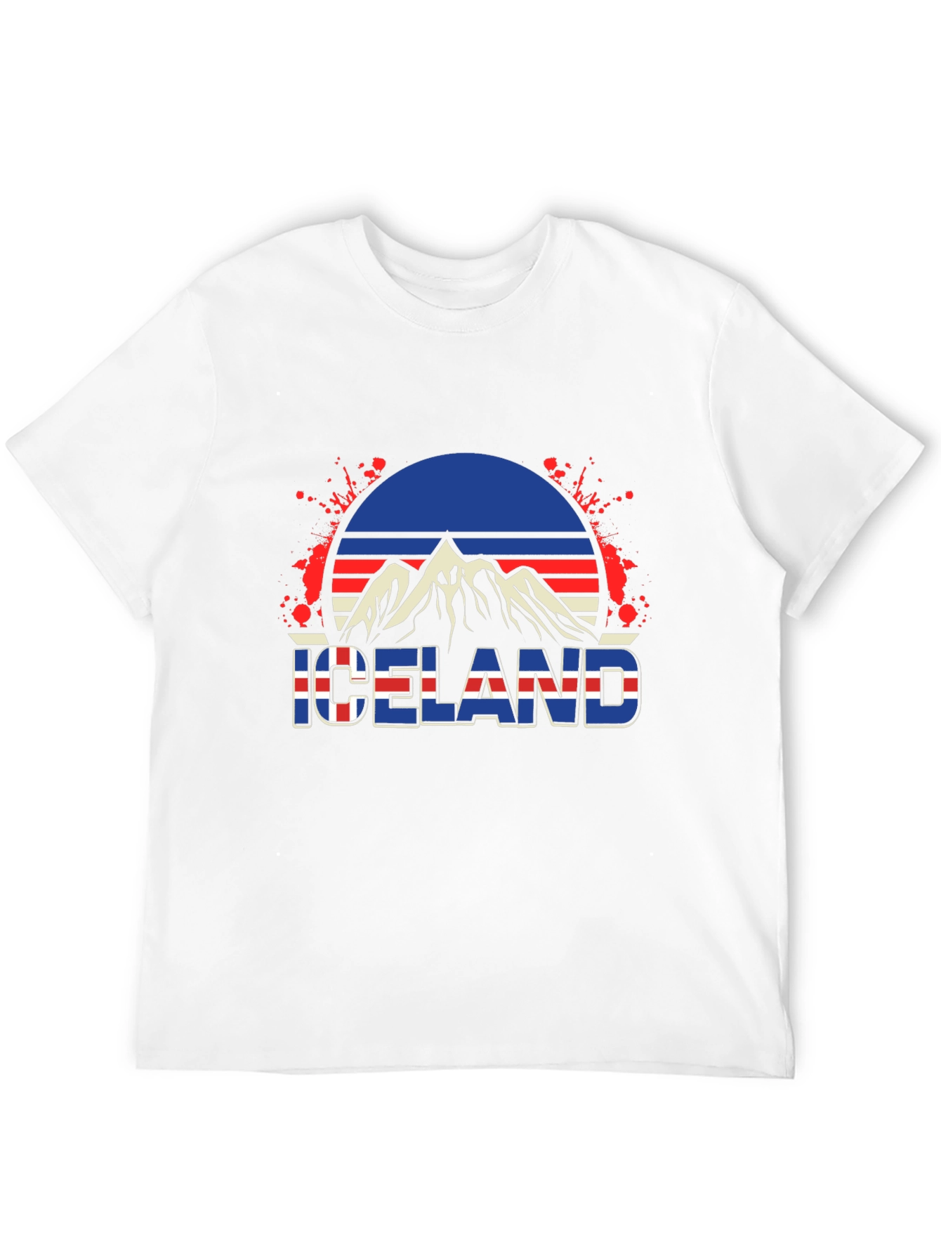 Camiseta Hombre Diseño Islandia Retro