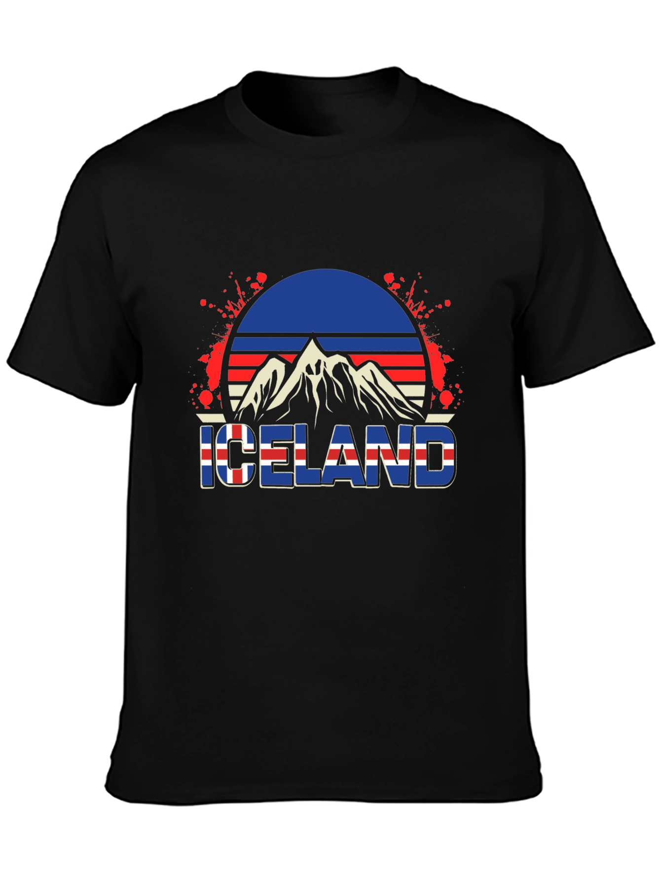 Camiseta Hombre Diseño Islandia Retro