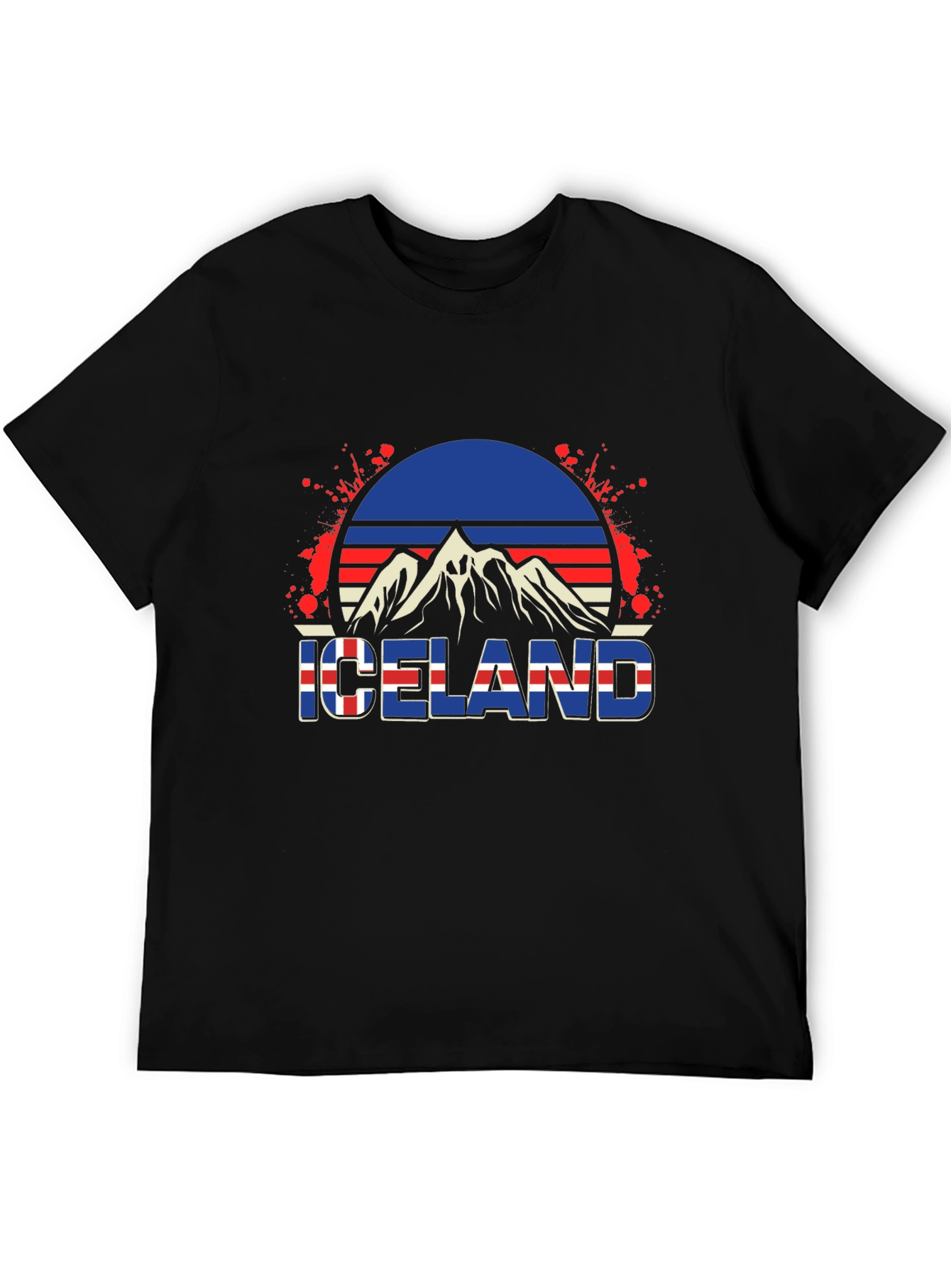 Camiseta Hombre Diseño Islandia Retro