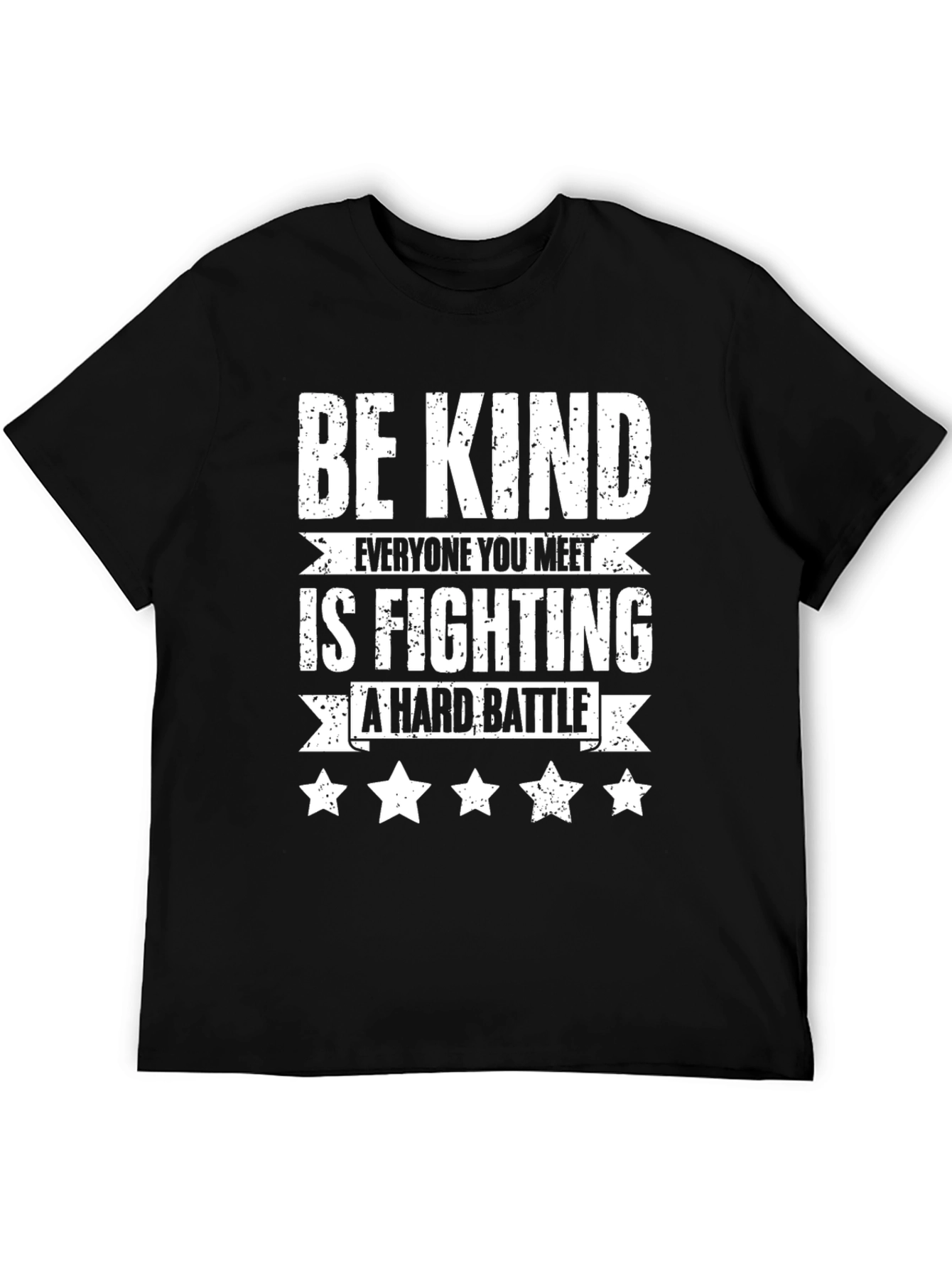 Camiseta Negra Sé amable con estrellas