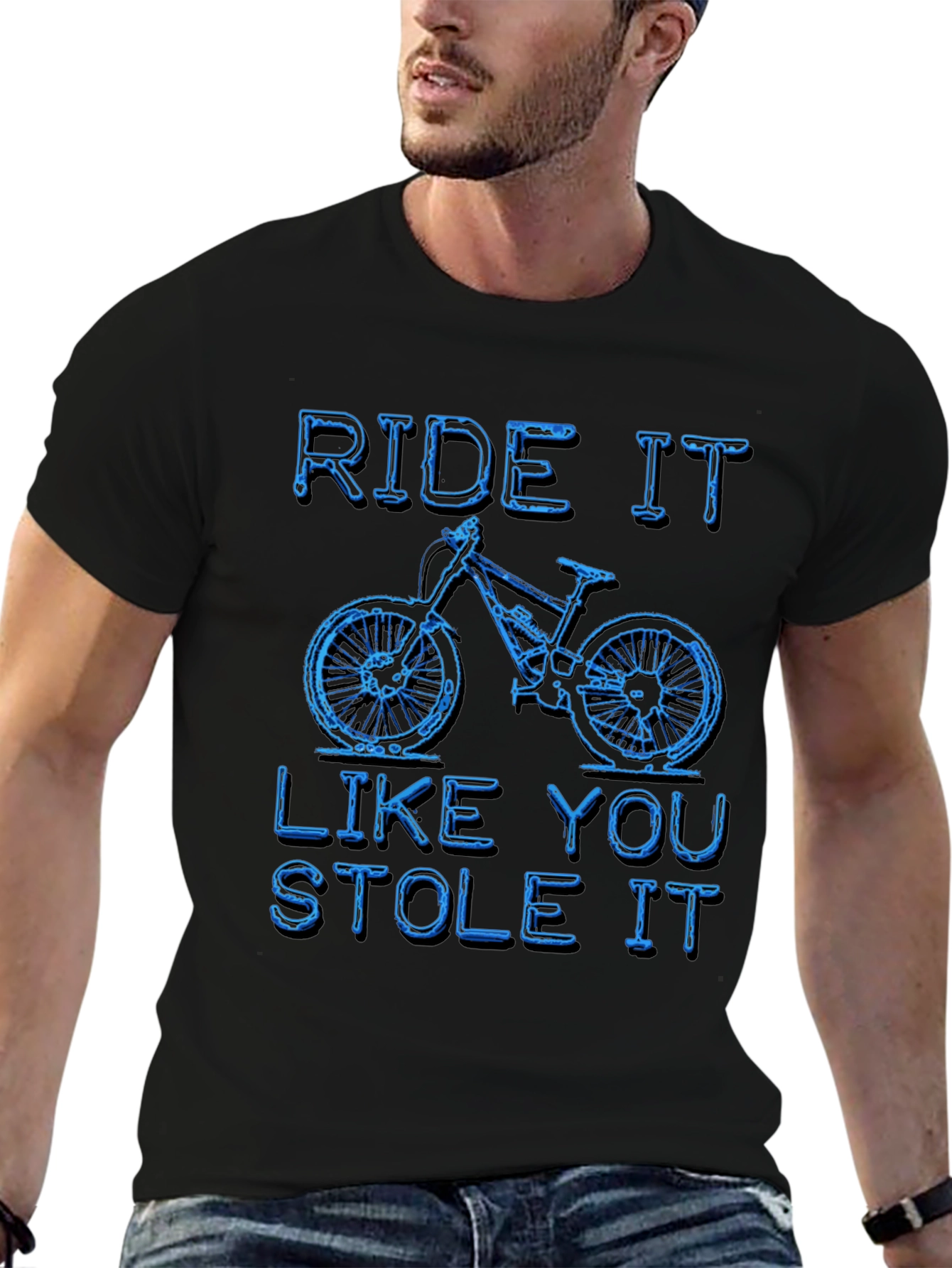 Camiseta Negra Ride It Like You Stole It
