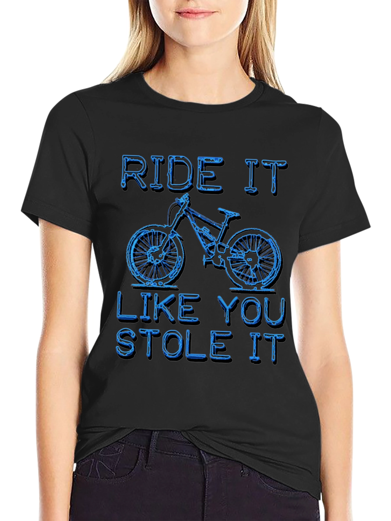 Camiseta Negra Ride It Like You Stole It