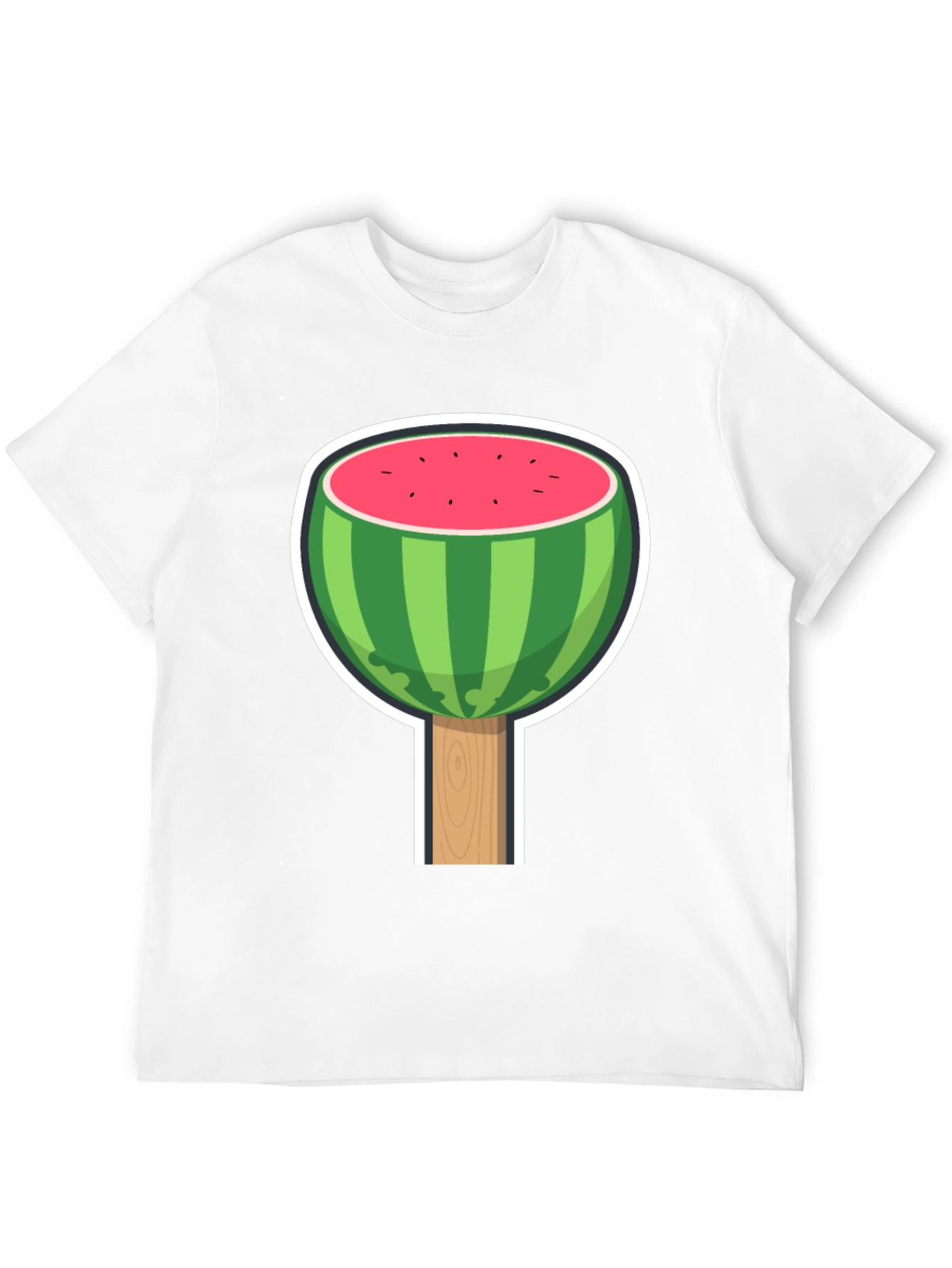 Camiseta Negra con Diseño de Sandía Divertida