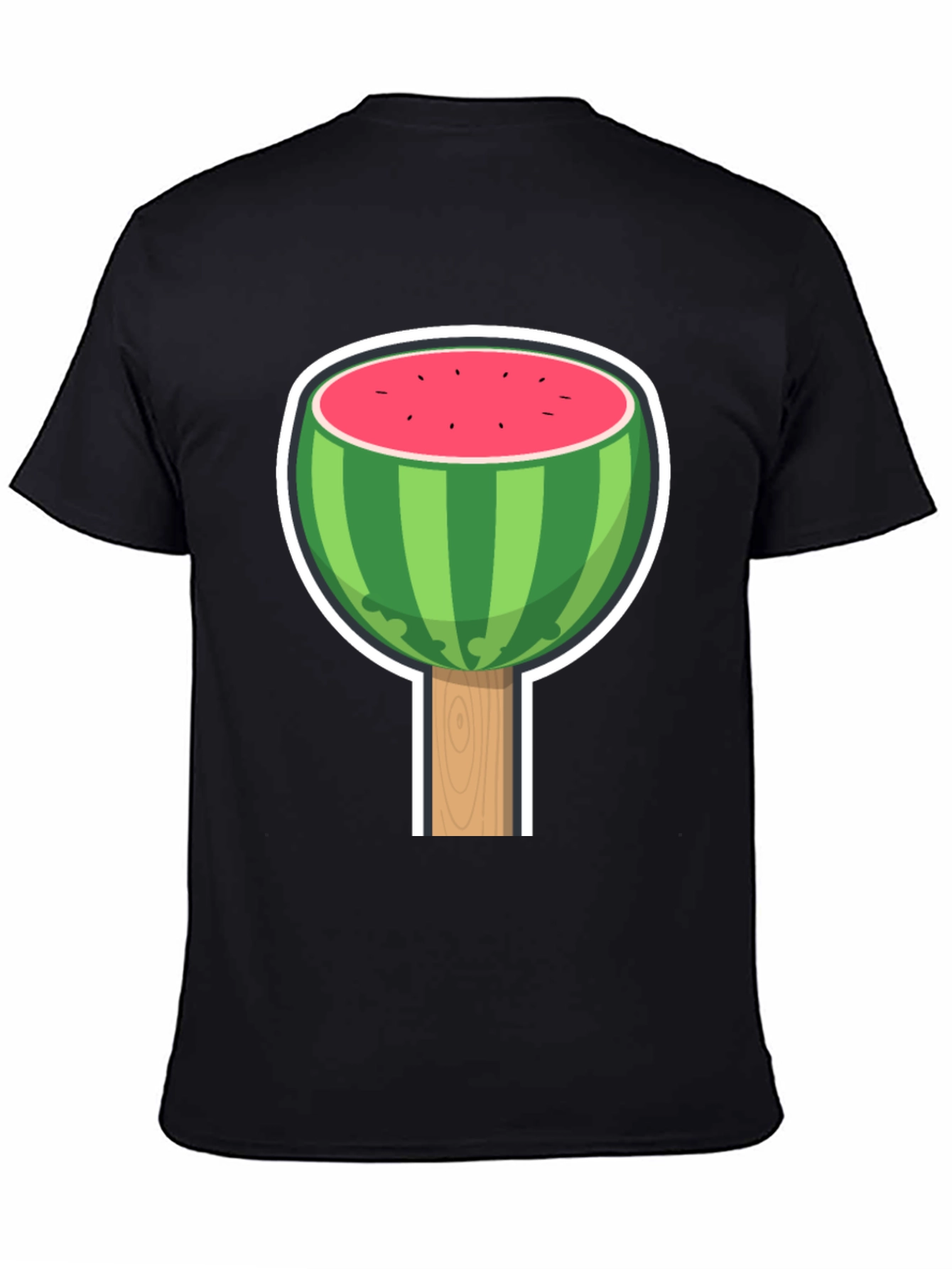 Camiseta Negra con Diseño de Sandía Divertida