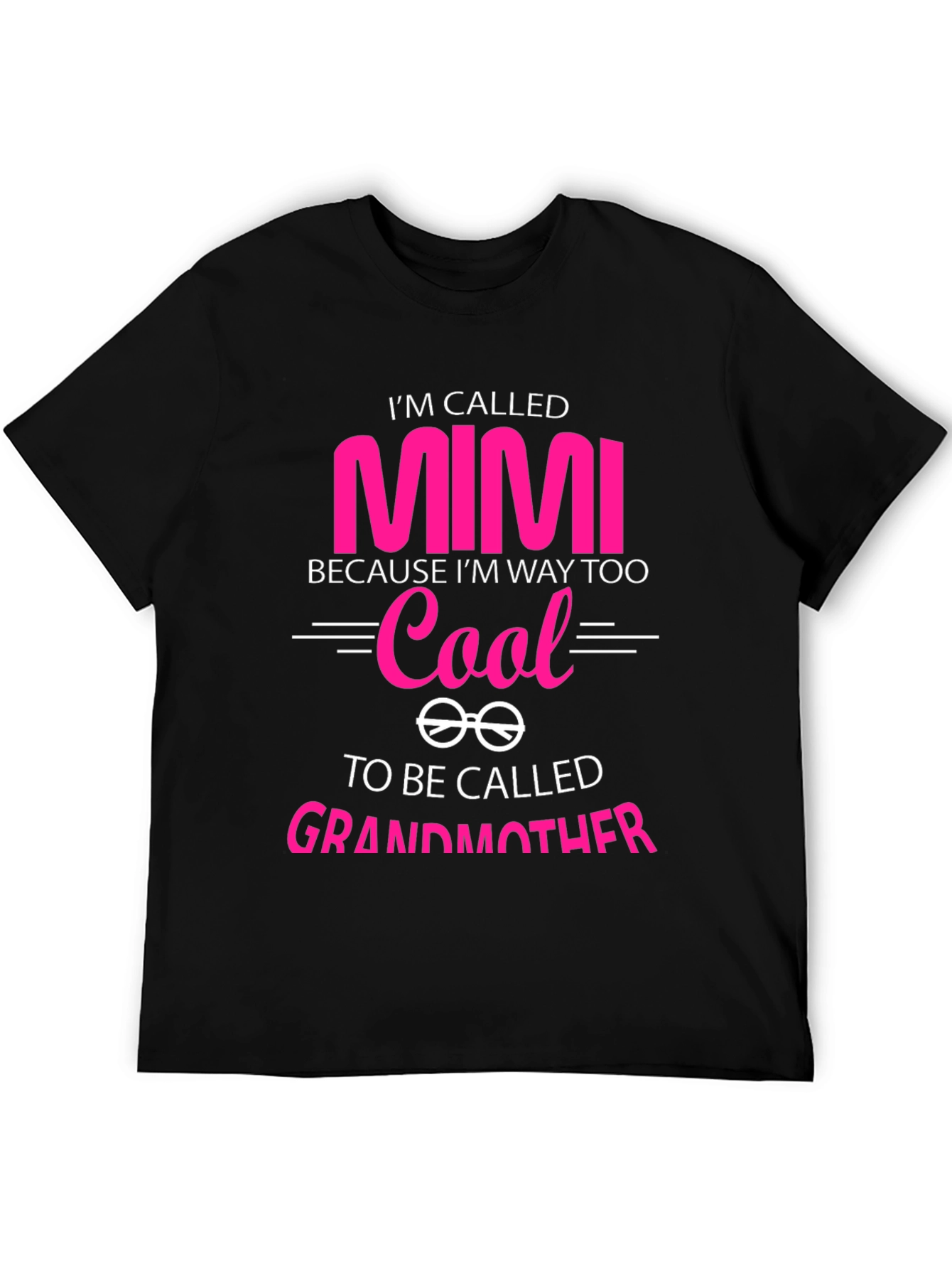 Camiseta Negra Mimi Too Cool para Abuelas Modernas